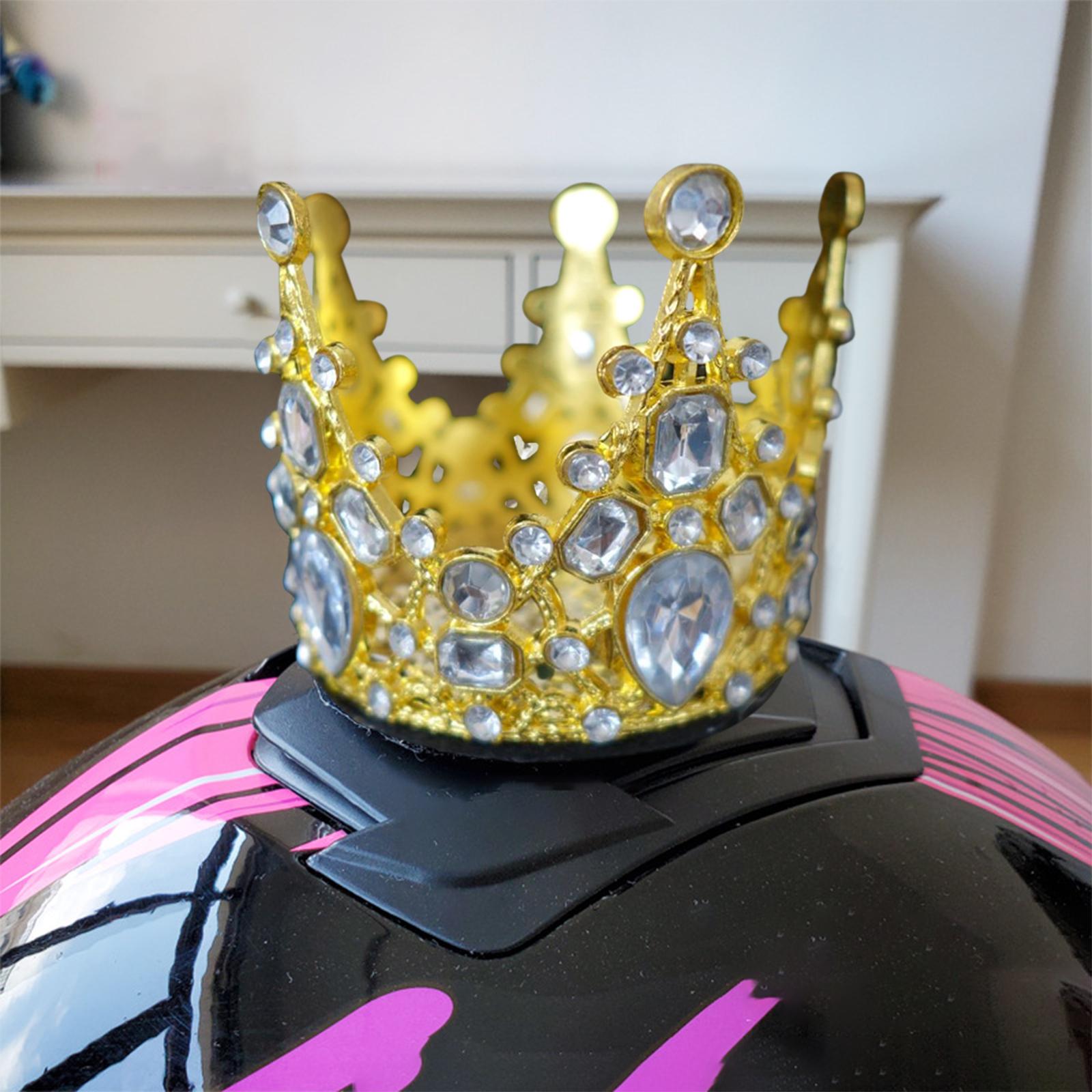 Helmet Crown Accessory Cute Fit for Bike Motocross Yellow Rhinestones