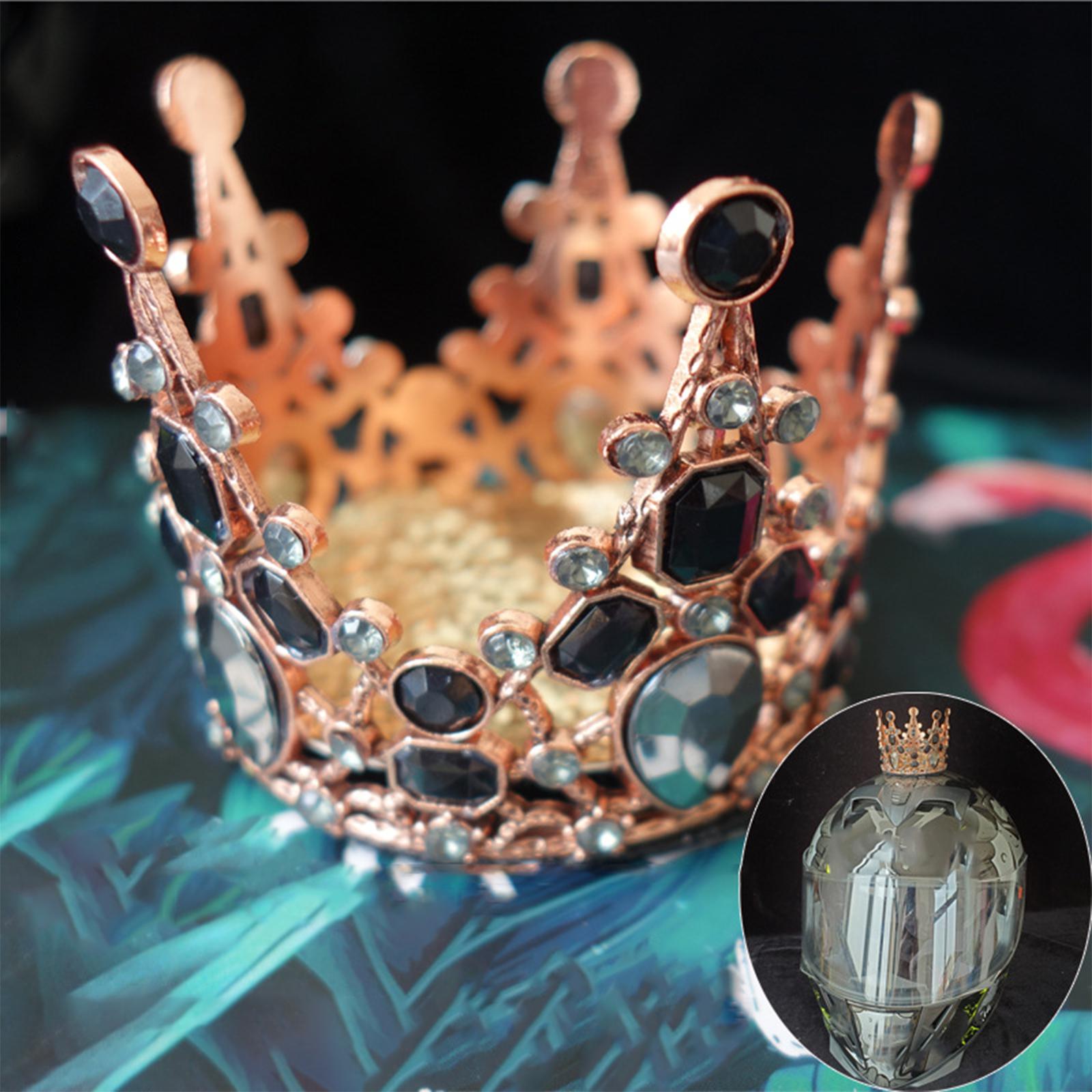 Helmet Crown Accessory Cute Fit for Bike Motocross Black Rhinestones