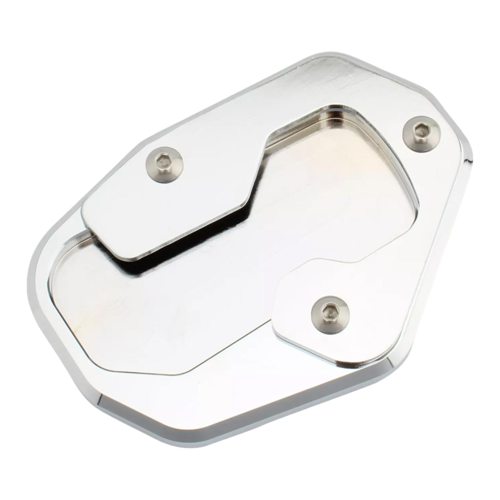 Motorcycle Side Stand Enlarger Plate Kickstand Pad Premium for Harley Silver
