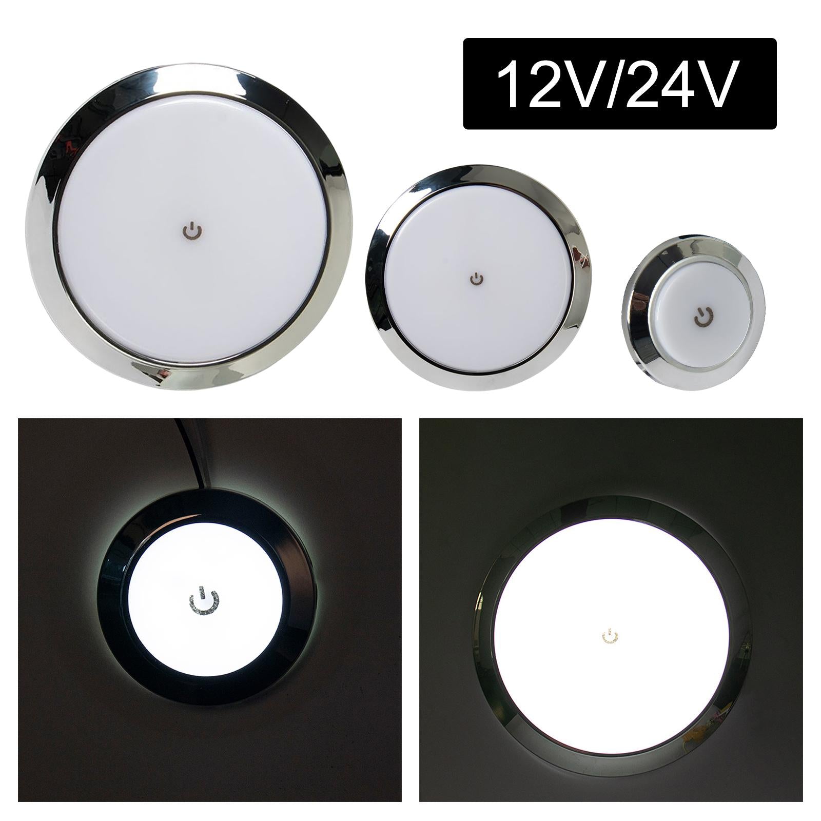 Car Interior Ceiling LED Panel Light for Auto Boat Caravan  Dia.7.3cm 12V