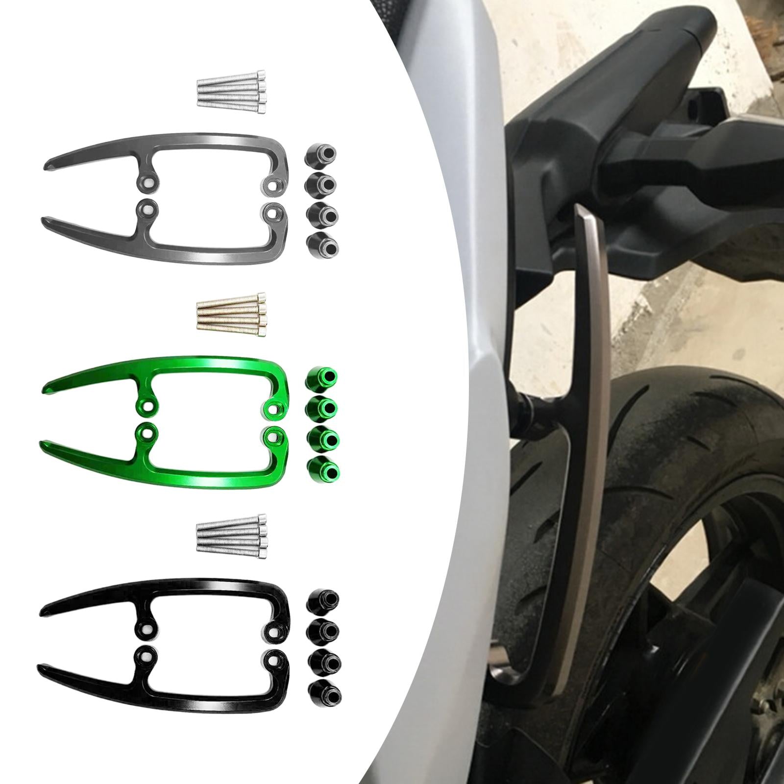2 Pieces Motorbike Rear Seat Passenger Armrest Handle for Kawasaki Black