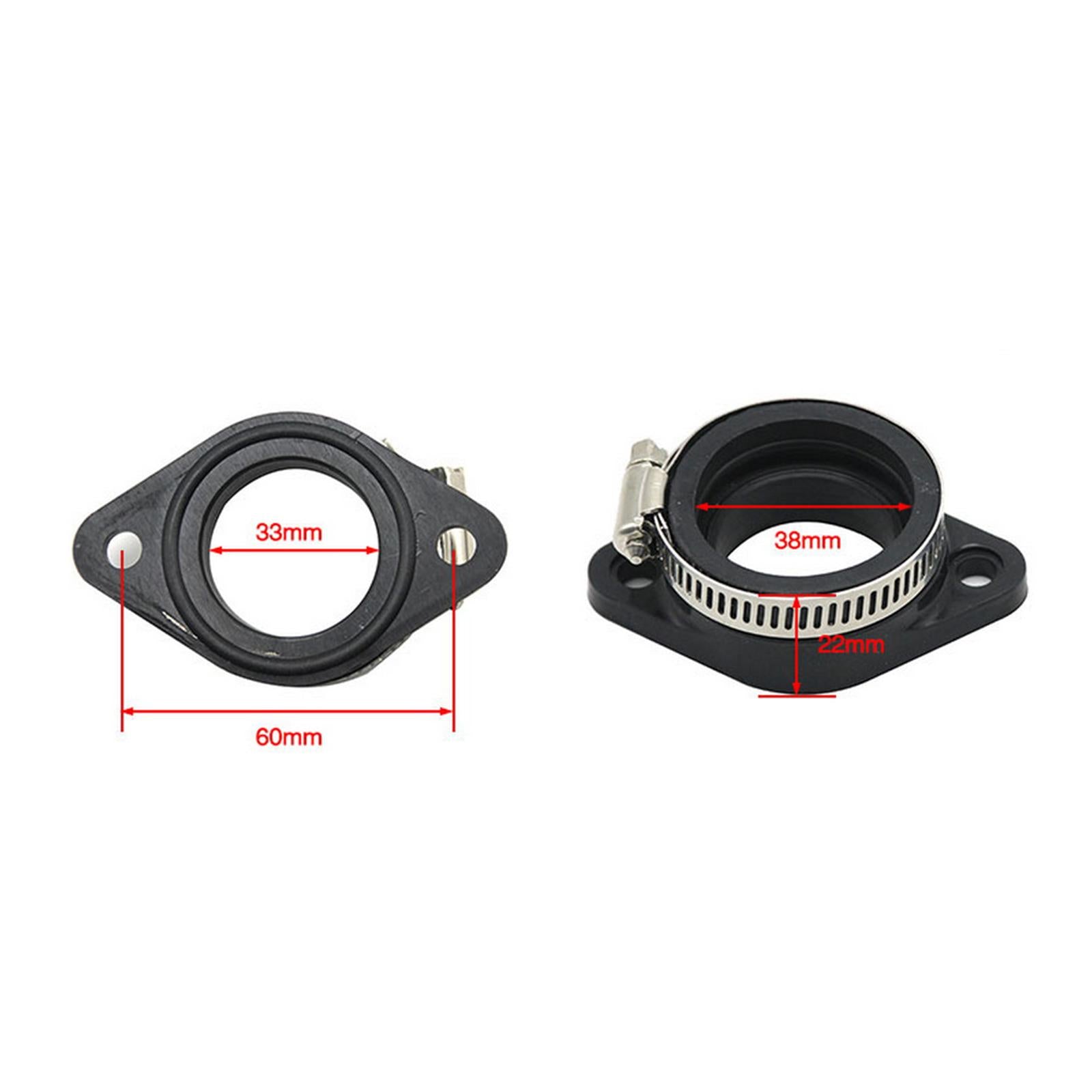 4xCarburetor Intake Adapter Boot Joint Rubber for 32mm 34mm Carburetor