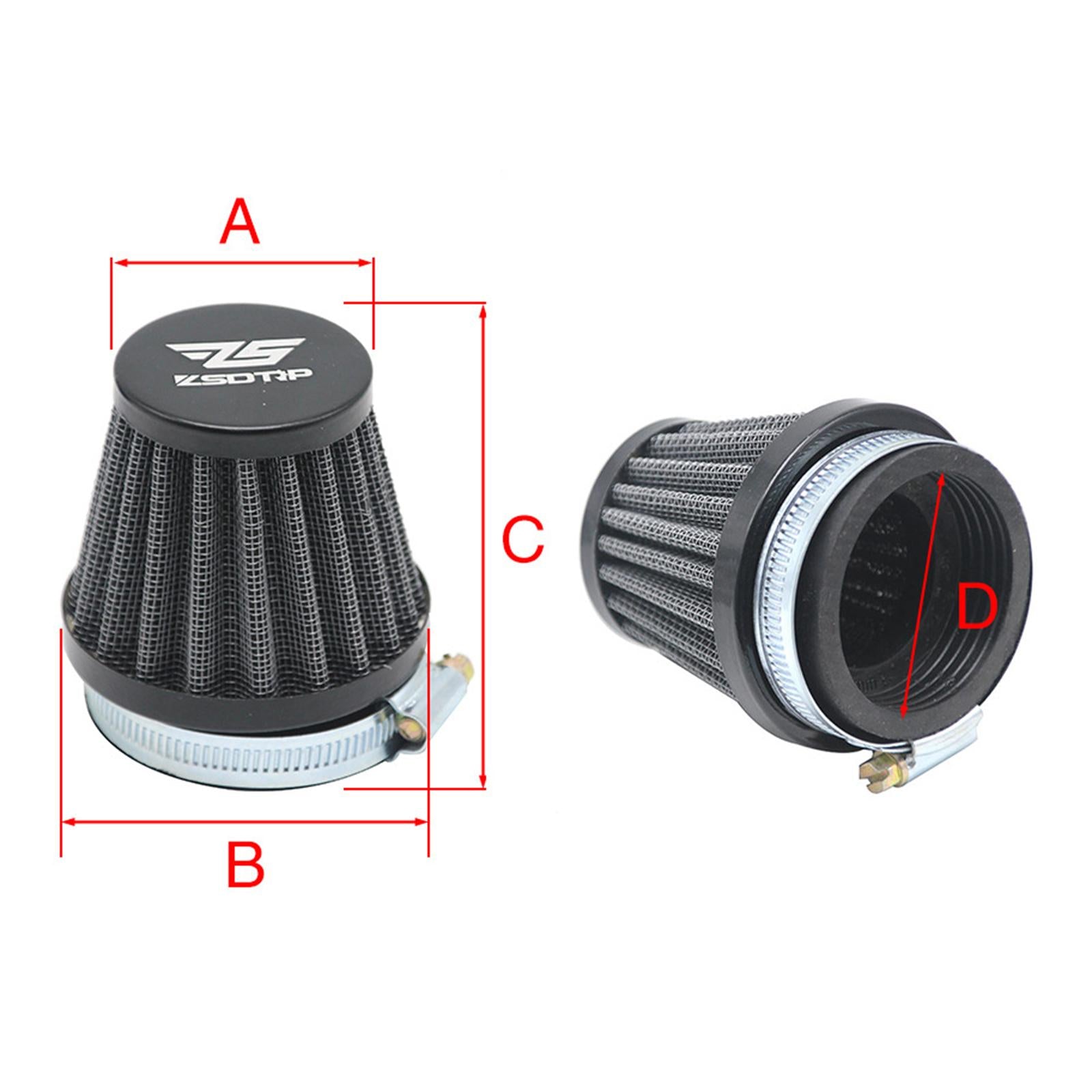 Motorcycle Air Filter Professional Direct Replaces Dirt Bikes ATV 50mm Black