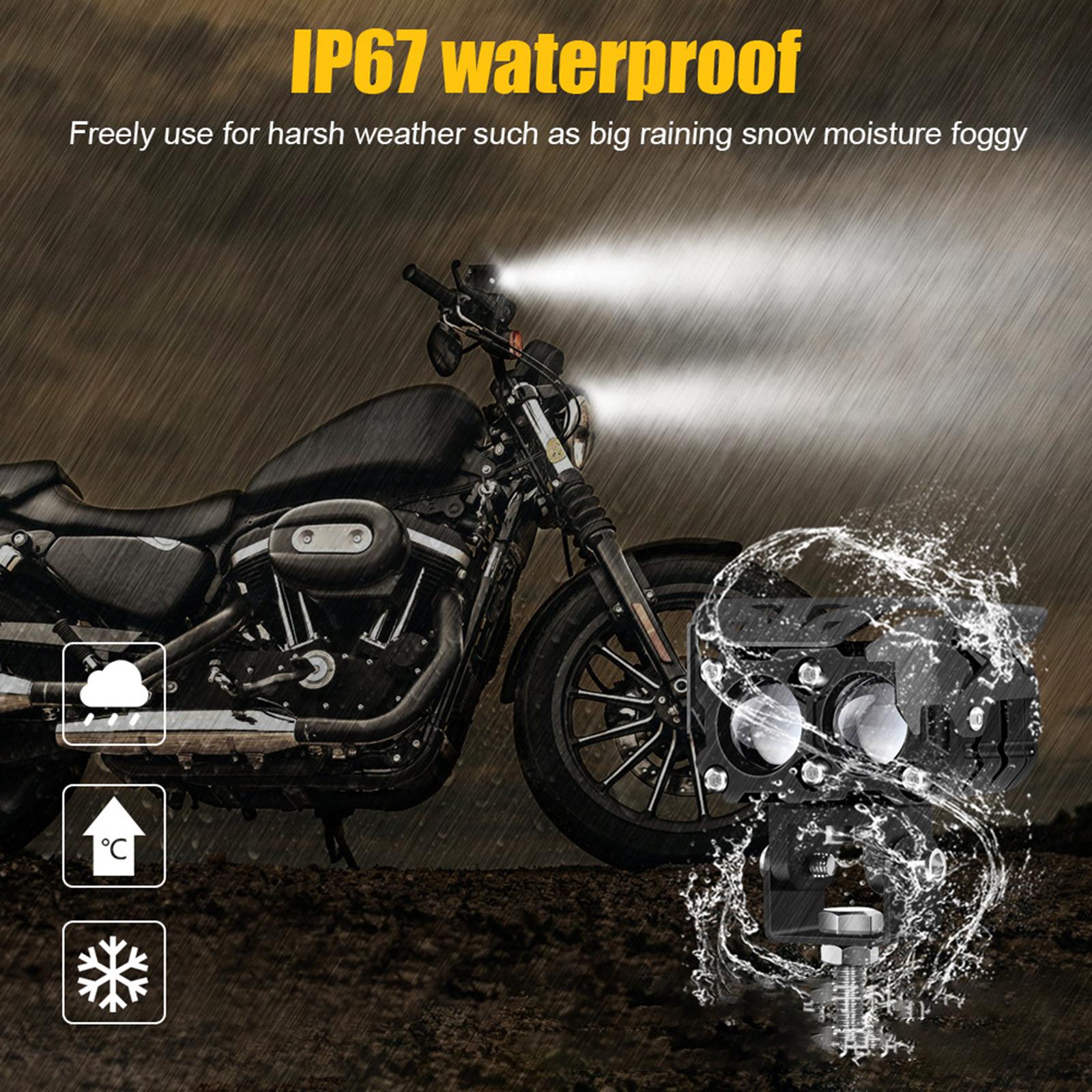 Motorcycle LED Headlight ATV Scooter Auxiliary Spotlight Bike Boat