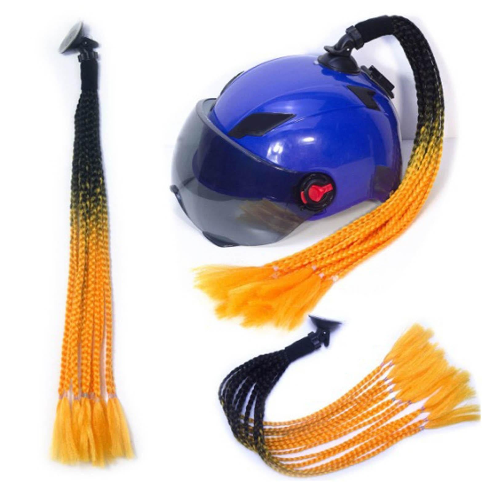 Helmet Braids Ponytail Ponytail Braid Decoration  Black Orange