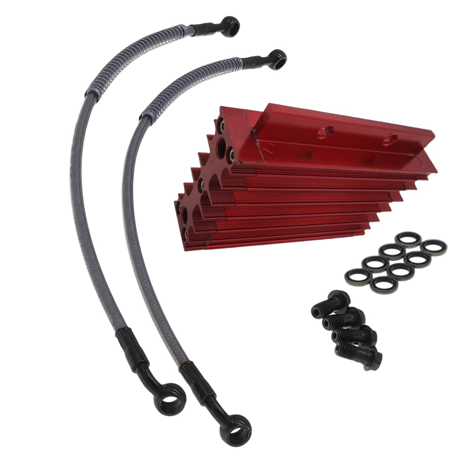 Motorcycle Oil Cooler Aluminum Oil Radiator Kit for Monkey 125cc 140cc Red