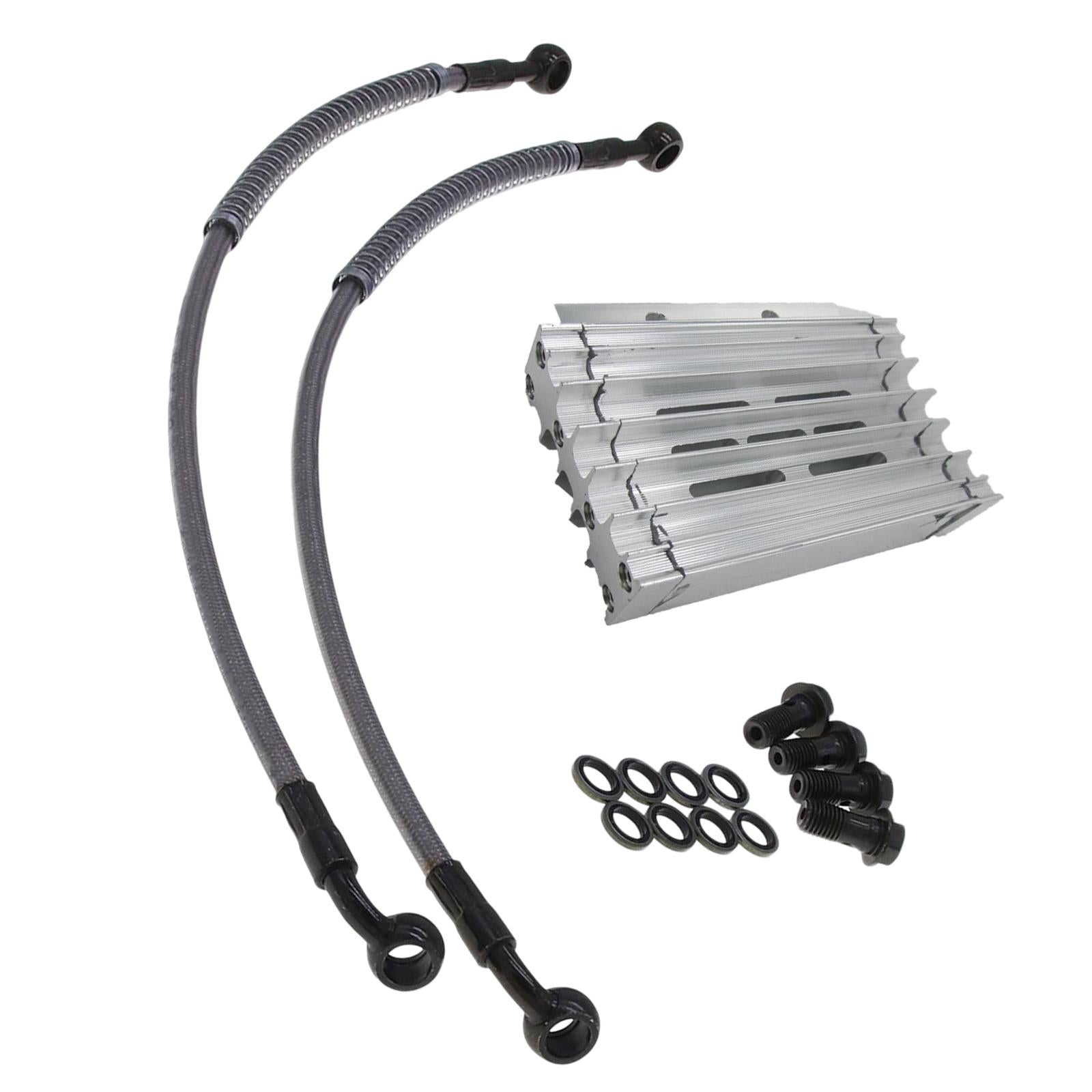 Motorcycle Oil Cooler Aluminum Oil Radiator Kit for Monkey 125cc 140cc White