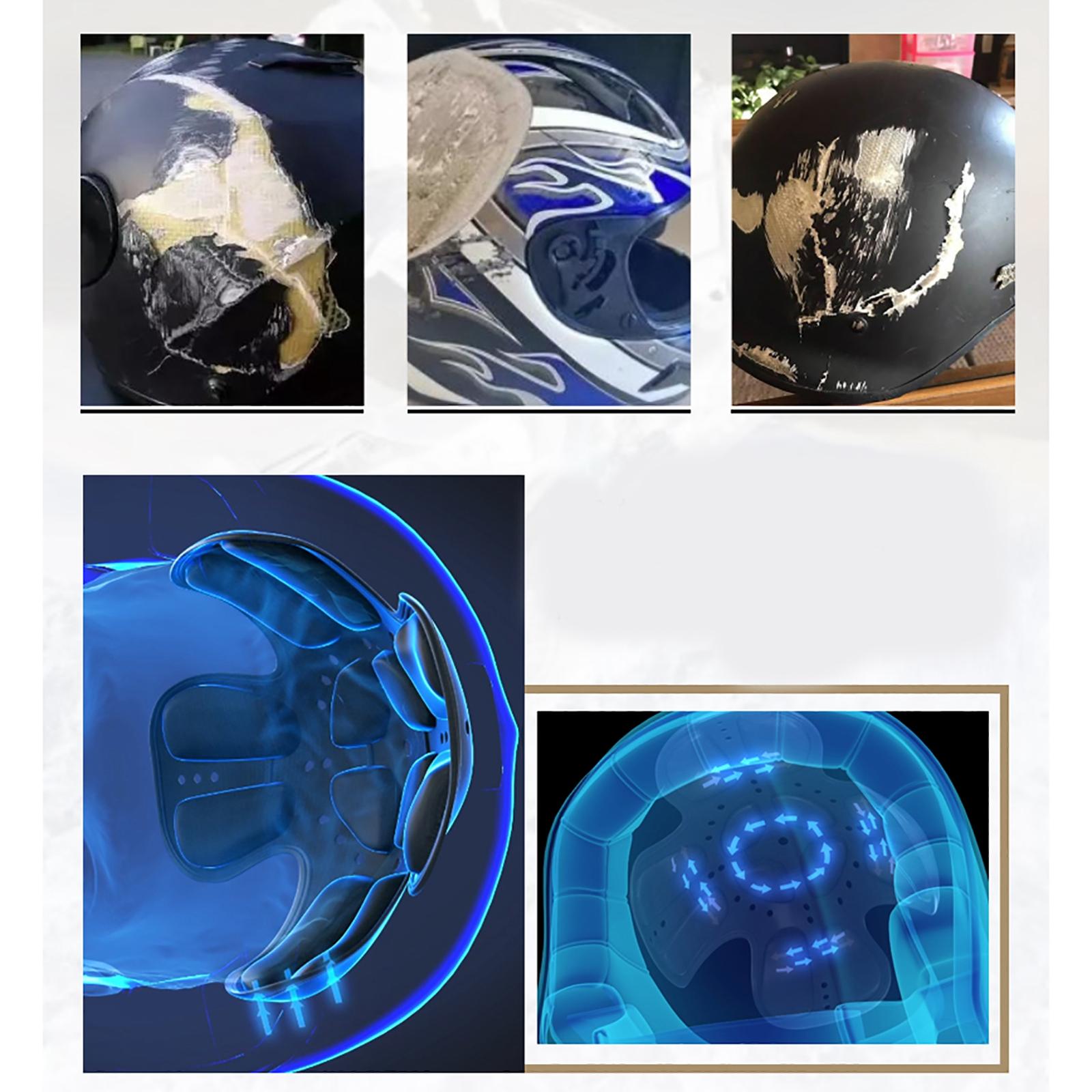 Motorcycle Helmet Liner Pad Helmet Accessories 4D Shock Absorption Universal