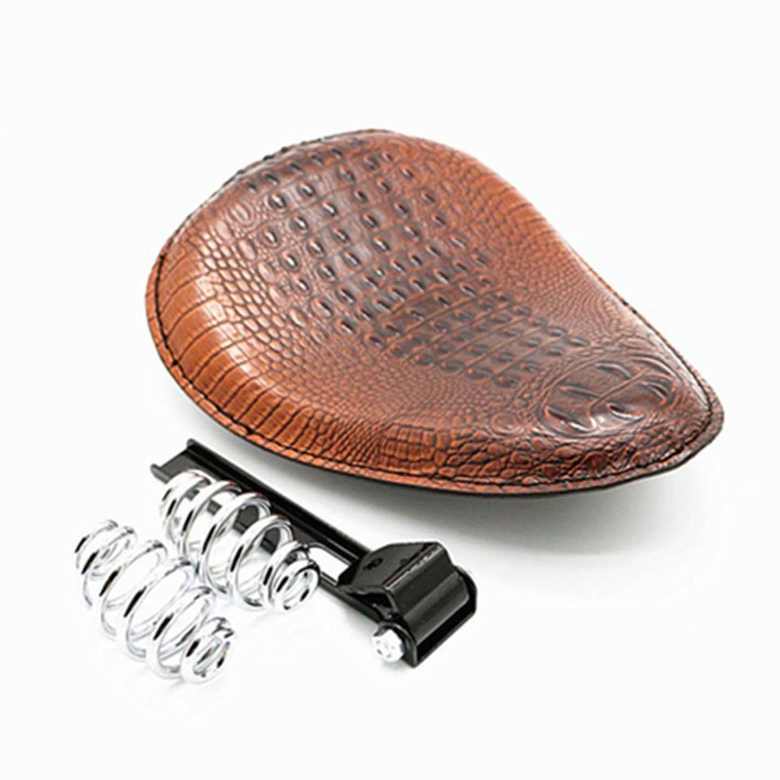 Motorcycle Saddle Retro Brown Premium Replaces Fit for Harley Round spring