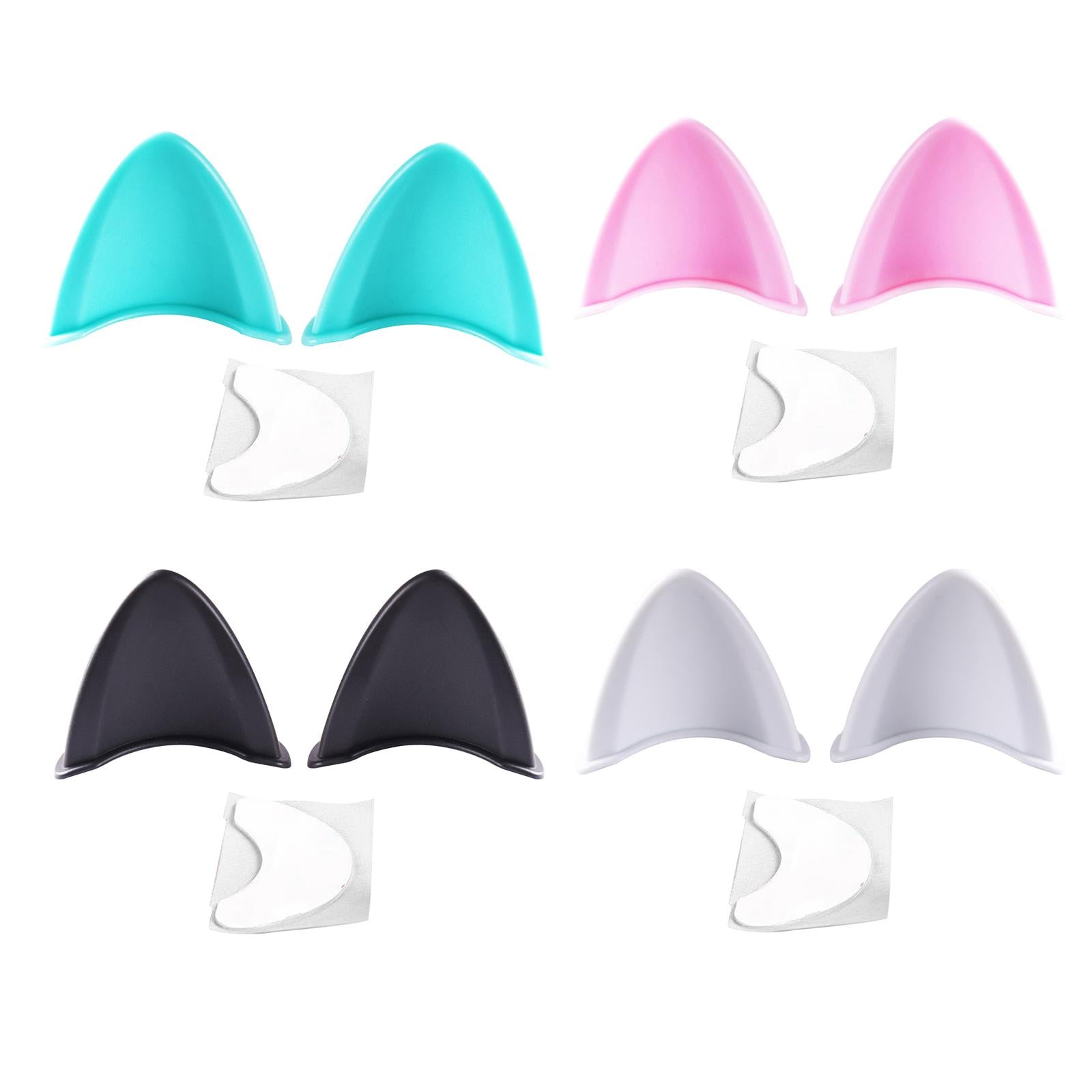 4xHelmet Cat Ears Decoration Interchangeable for Motorcycle Helmets Ski Blue