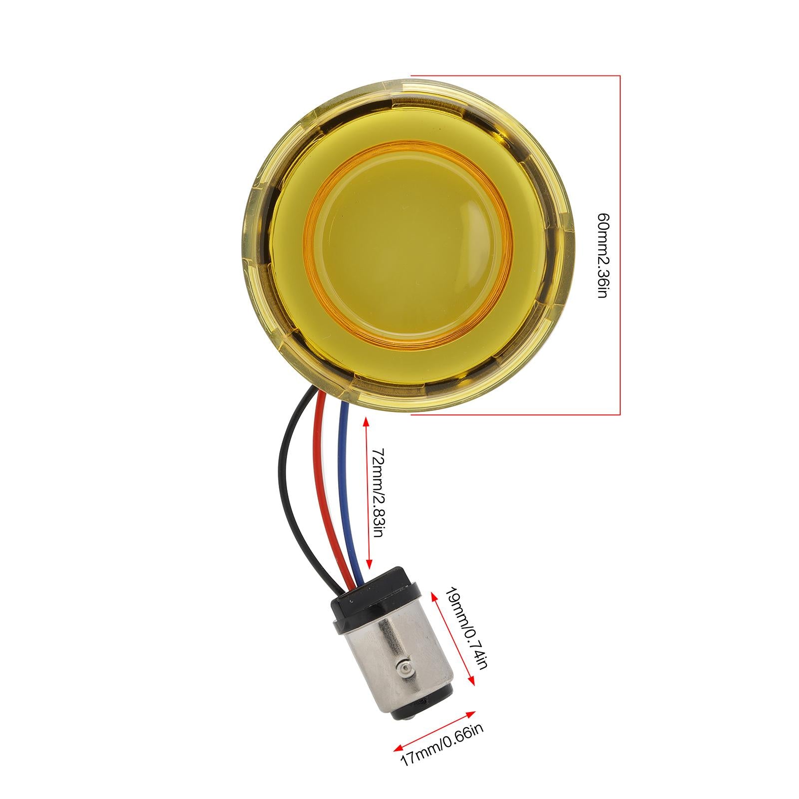 Flashing LED Turn Signal Lights Accessories Replacement for Harley Yellow