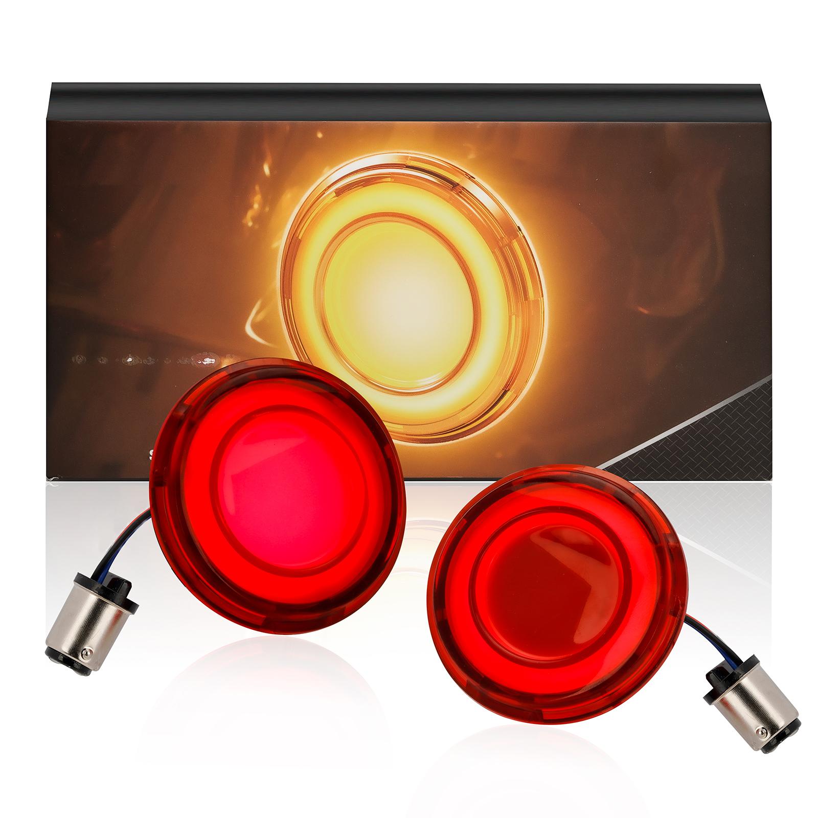 Flashing LED Turn Signal Lights Accessories Replacement for Harley Red