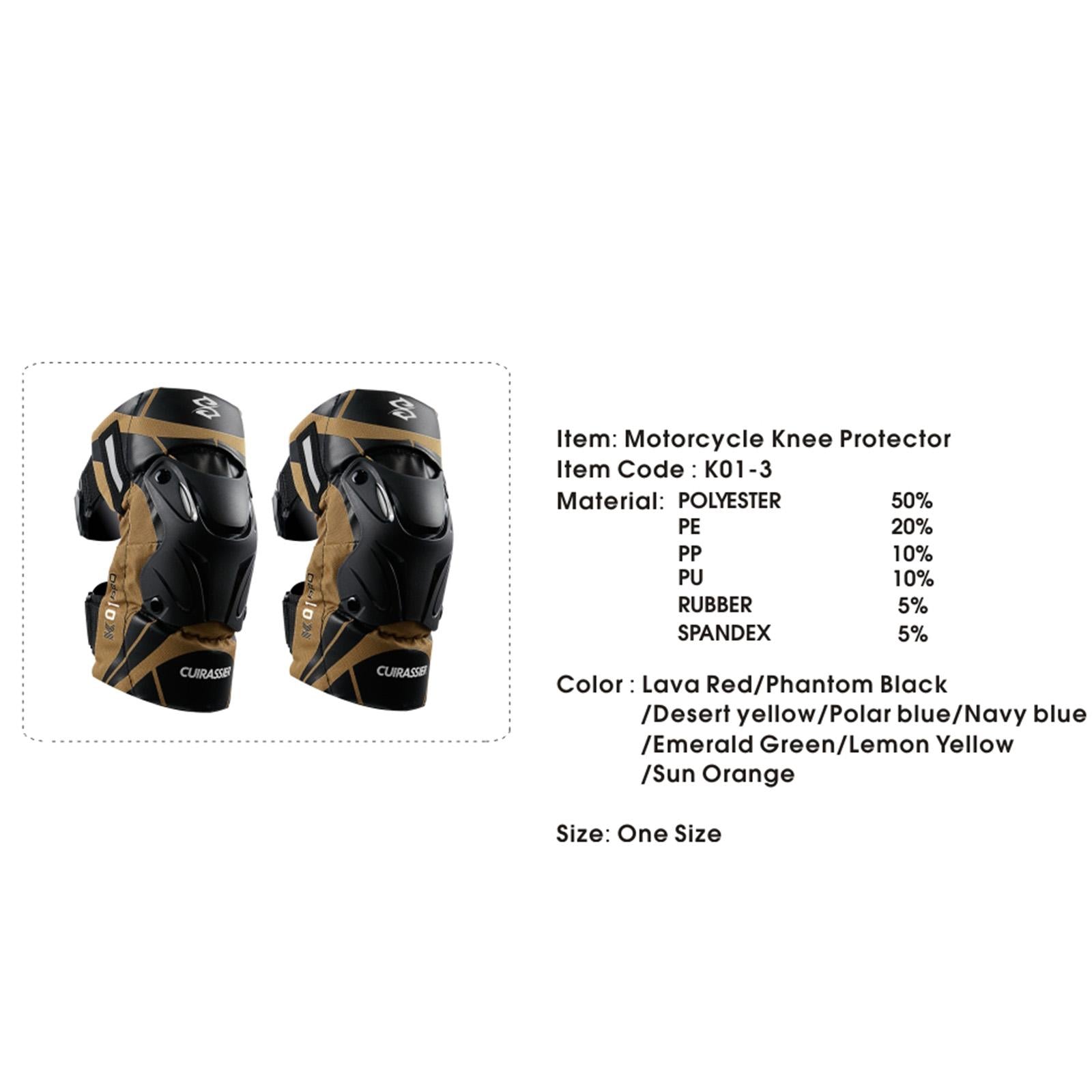 2x Motorcycle Knee Pads K01-3 for Motocross Racing Reflective Brown