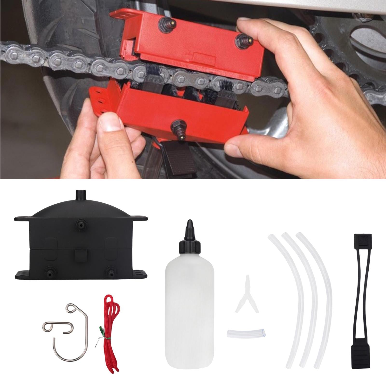 Motorcycle Chain Cleaning Tools Lubricating Kit for Mountain MTB Bikes Black