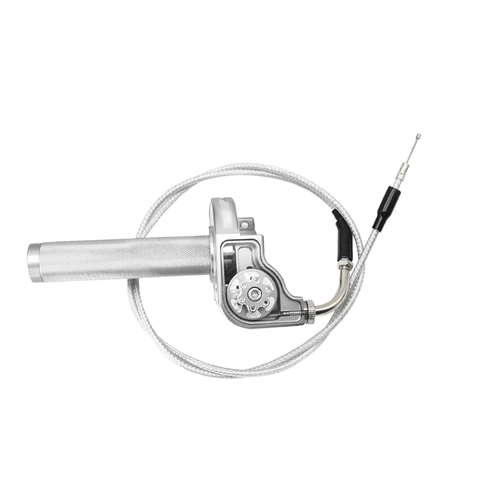 Throttle Grip Accelerator Aluminum Alloy for Motorcycle Easy to Install Silver 