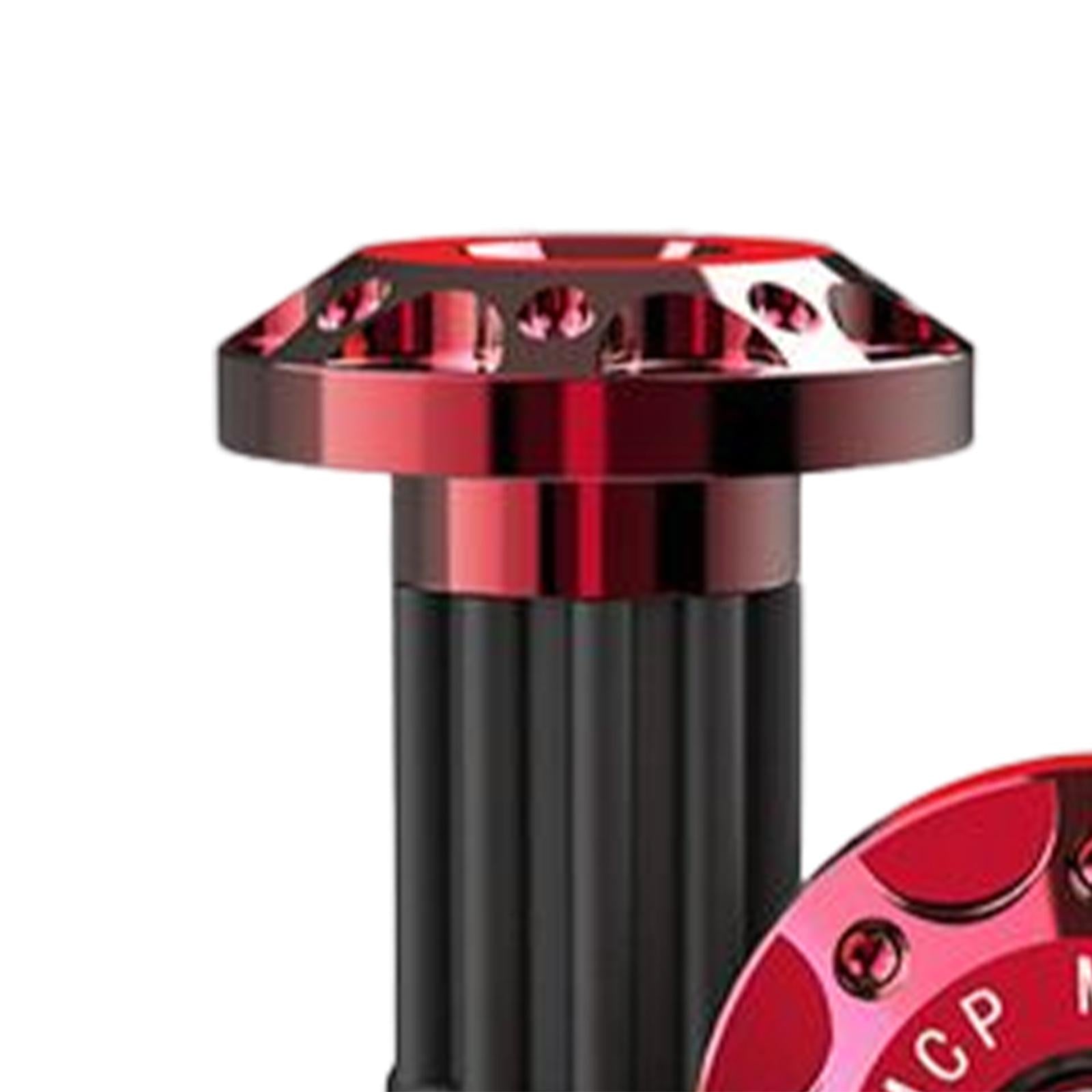5x2Pcs Motorcycle Handle Bar End Grips Plug Caps CNC Aluminum Alloy  Red