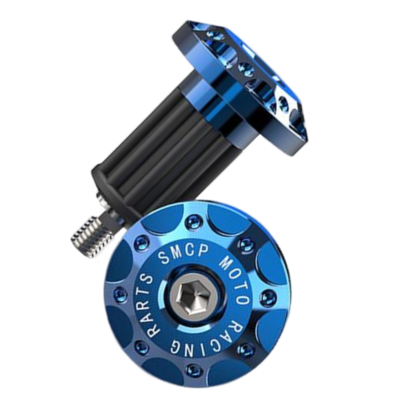 3x2Pcs Motorcycle Handle Bar End Grips Plug Caps CNC Aluminum Alloy  Blue
