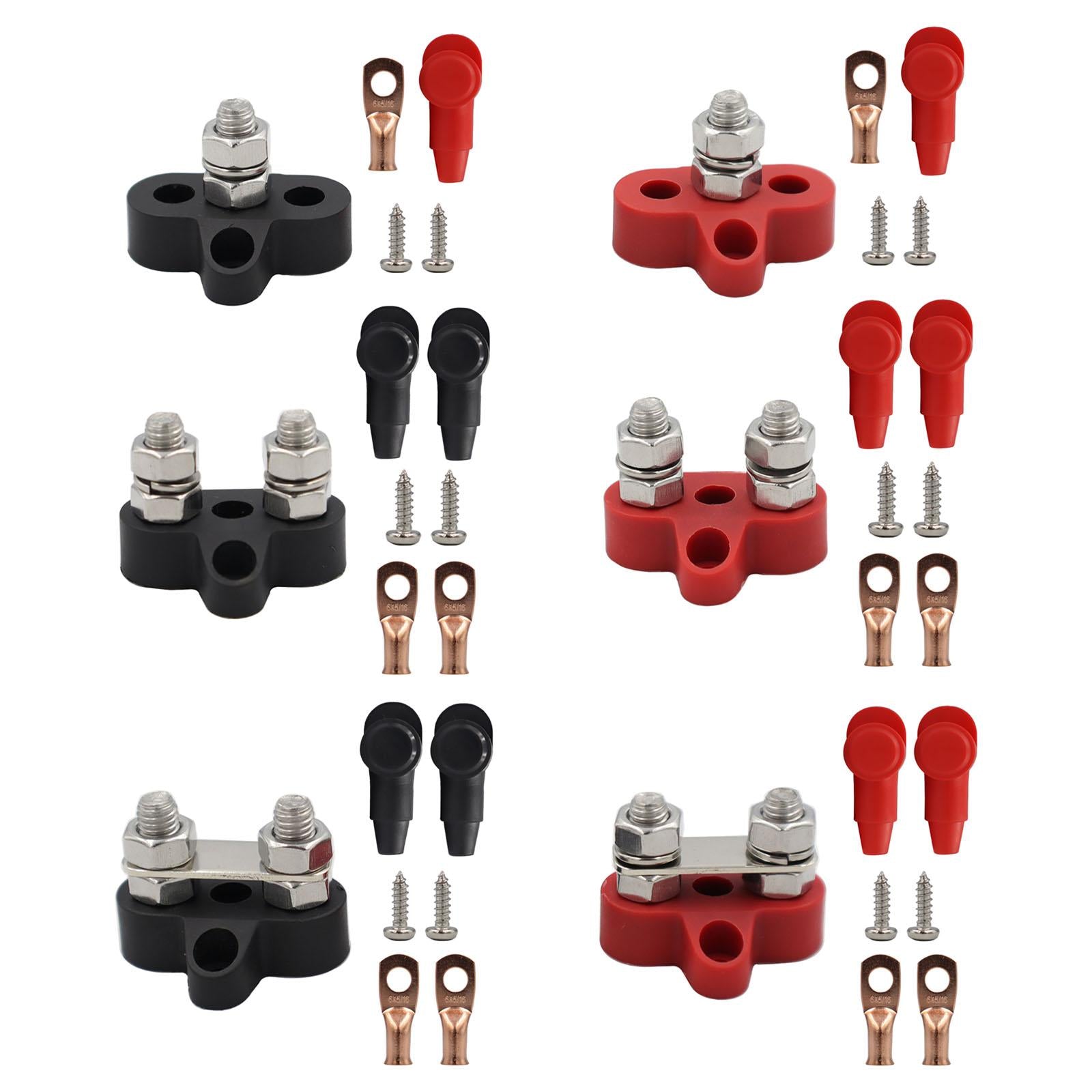 power Distribution Terminal Block Kits 48V for Truck Car RV Red Single Stud