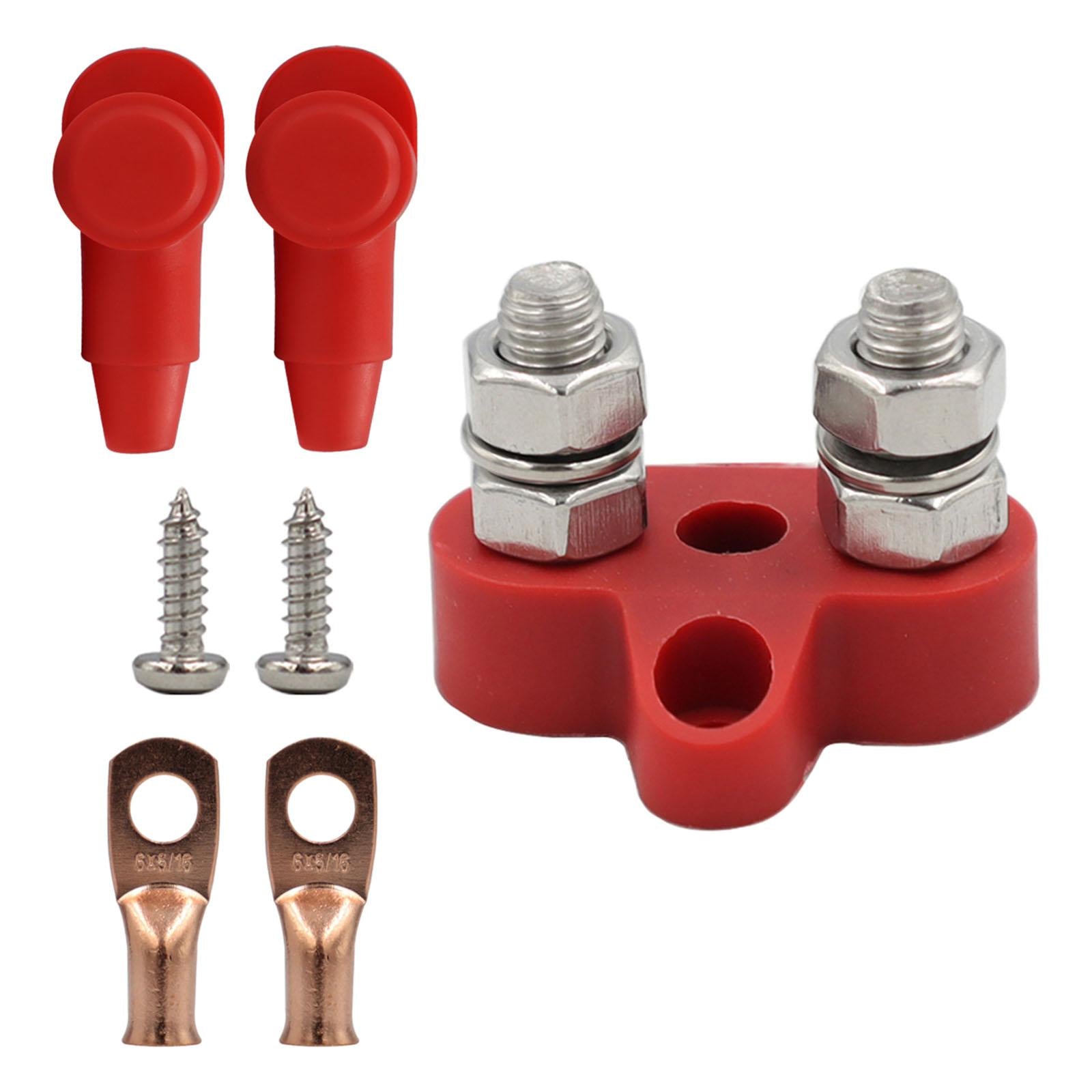 power Distribution Terminal Block Kits 48V for Truck Car RV Red double 