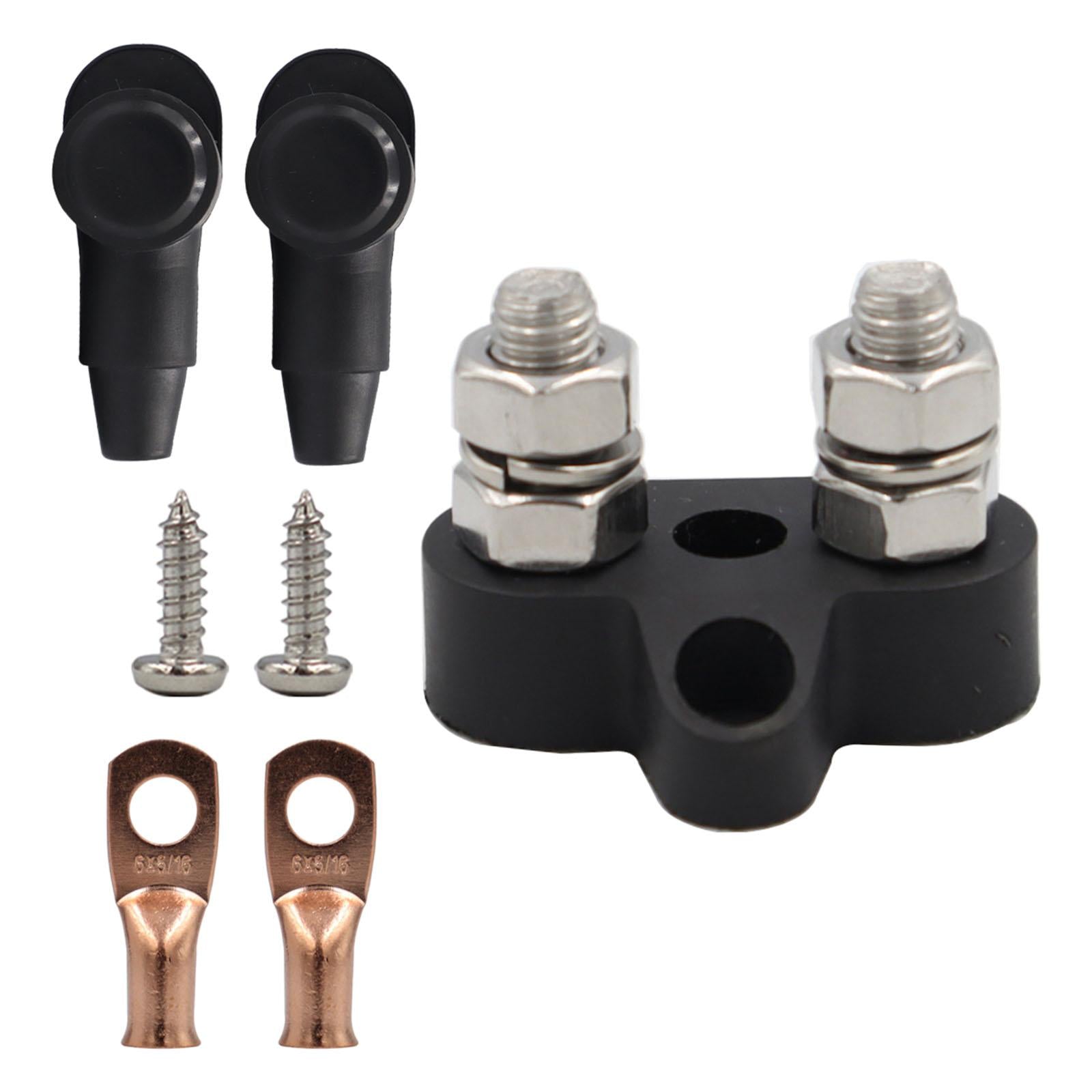 power Distribution Terminal Block Kits 48V for Truck Car RV Black double