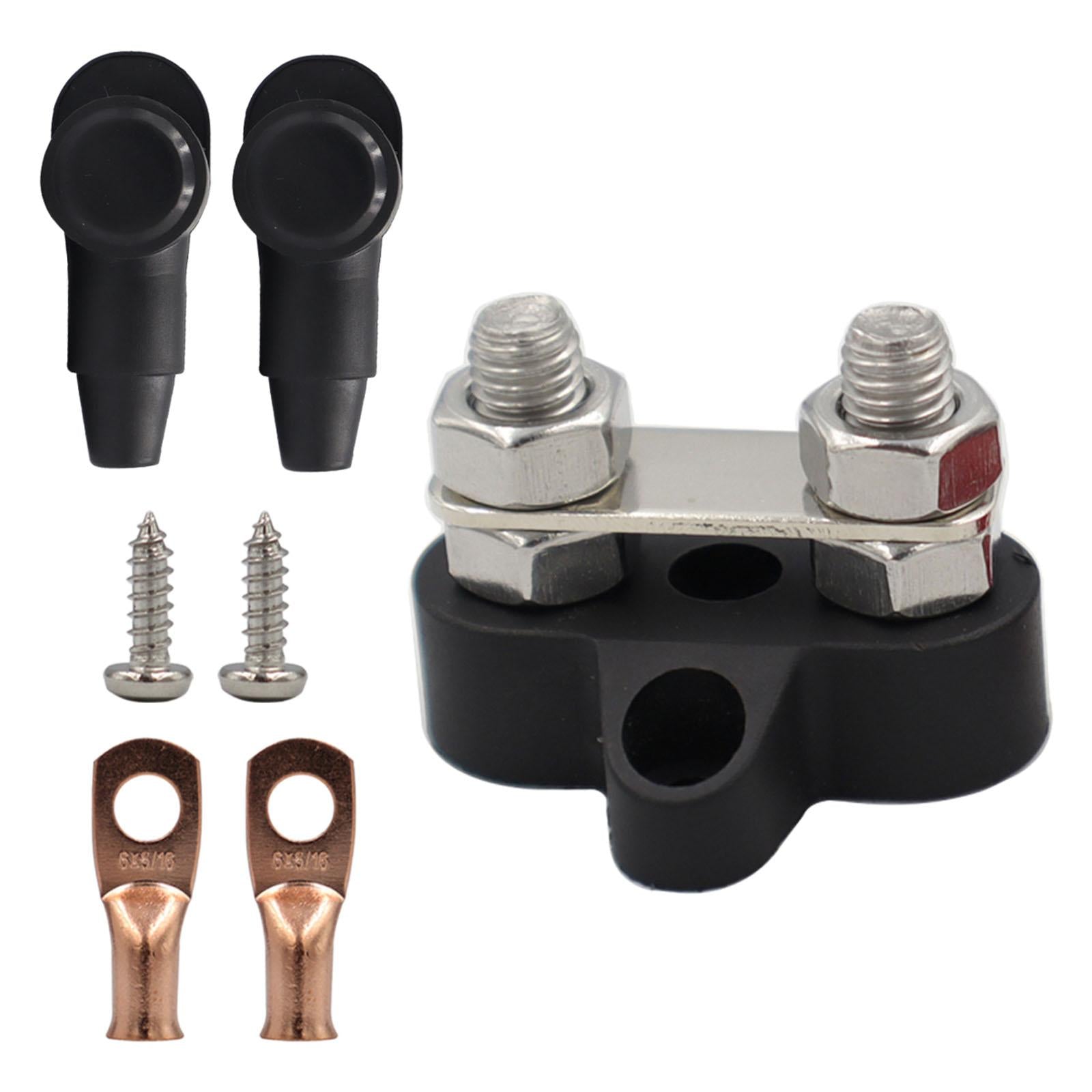 power Distribution Terminal Block Kits 48V for Truck Car RV Black with Gasket