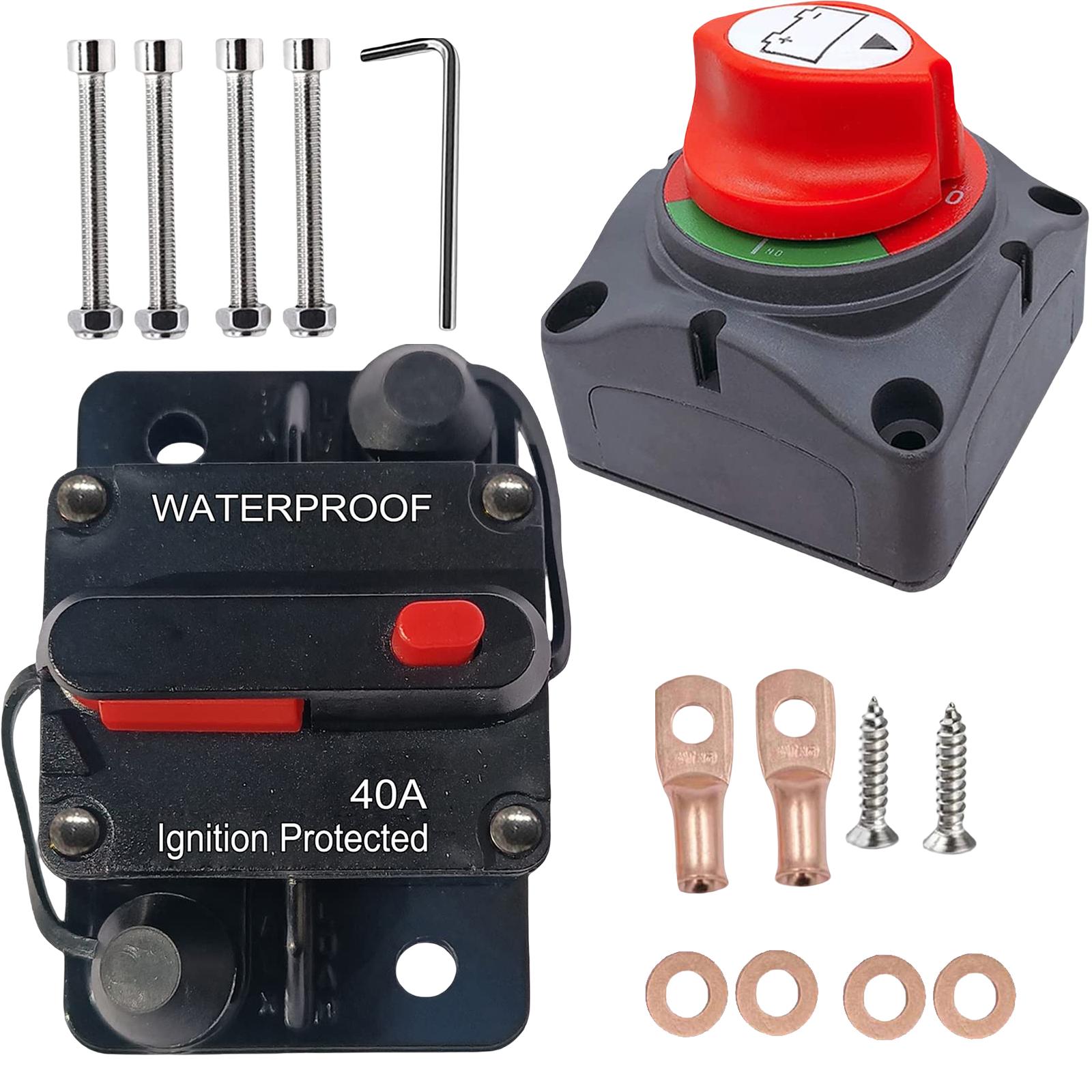 40A Circuit Breaker Resettable Fuse for RV Car Stereo Audio Speaker