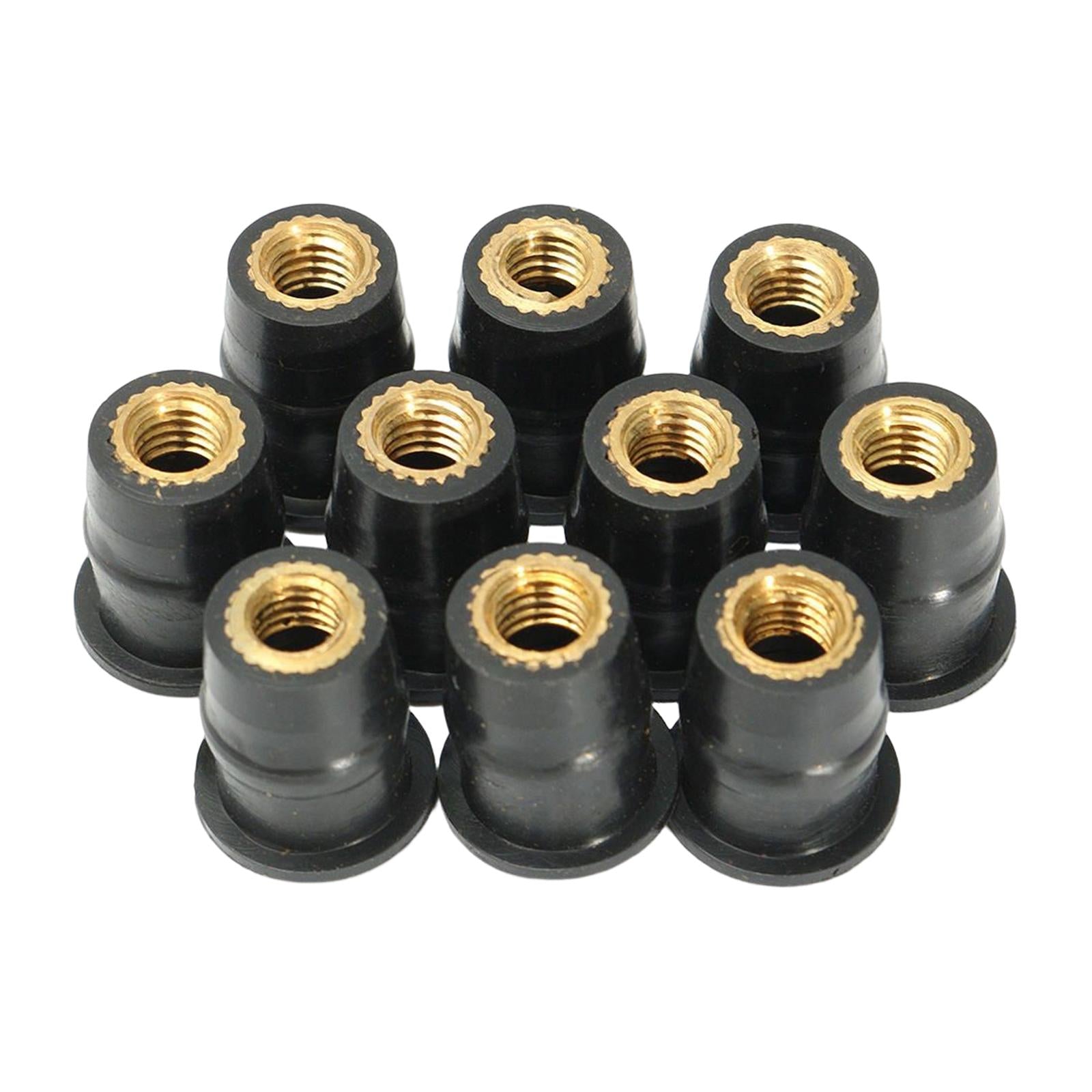10Pcs M5 Rubber Nuts Windshield Bolts Hardware Replacement for Car