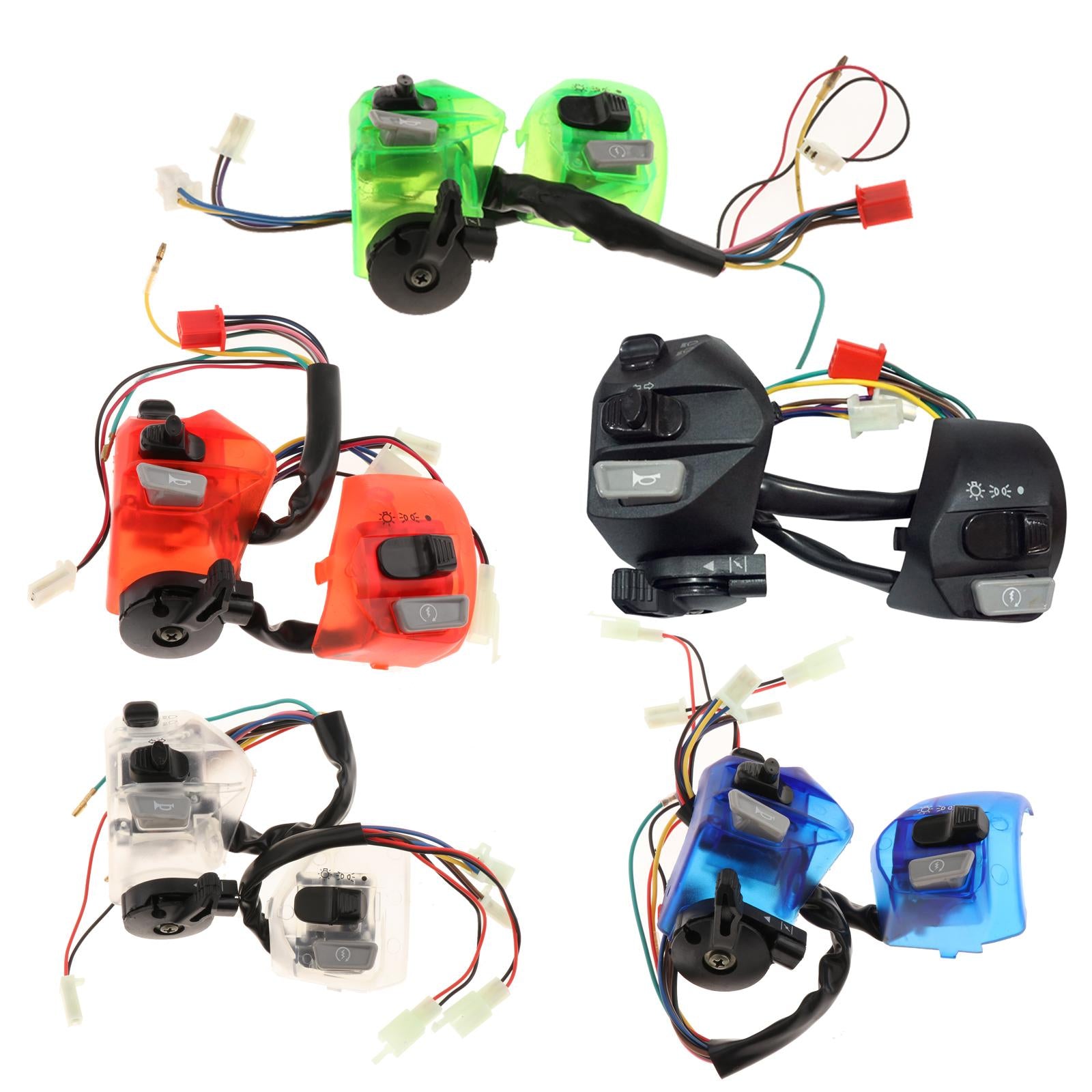 2Pcs 22mm Motorcycle Handlebar Switches Replaces 12V for LC135 Black 