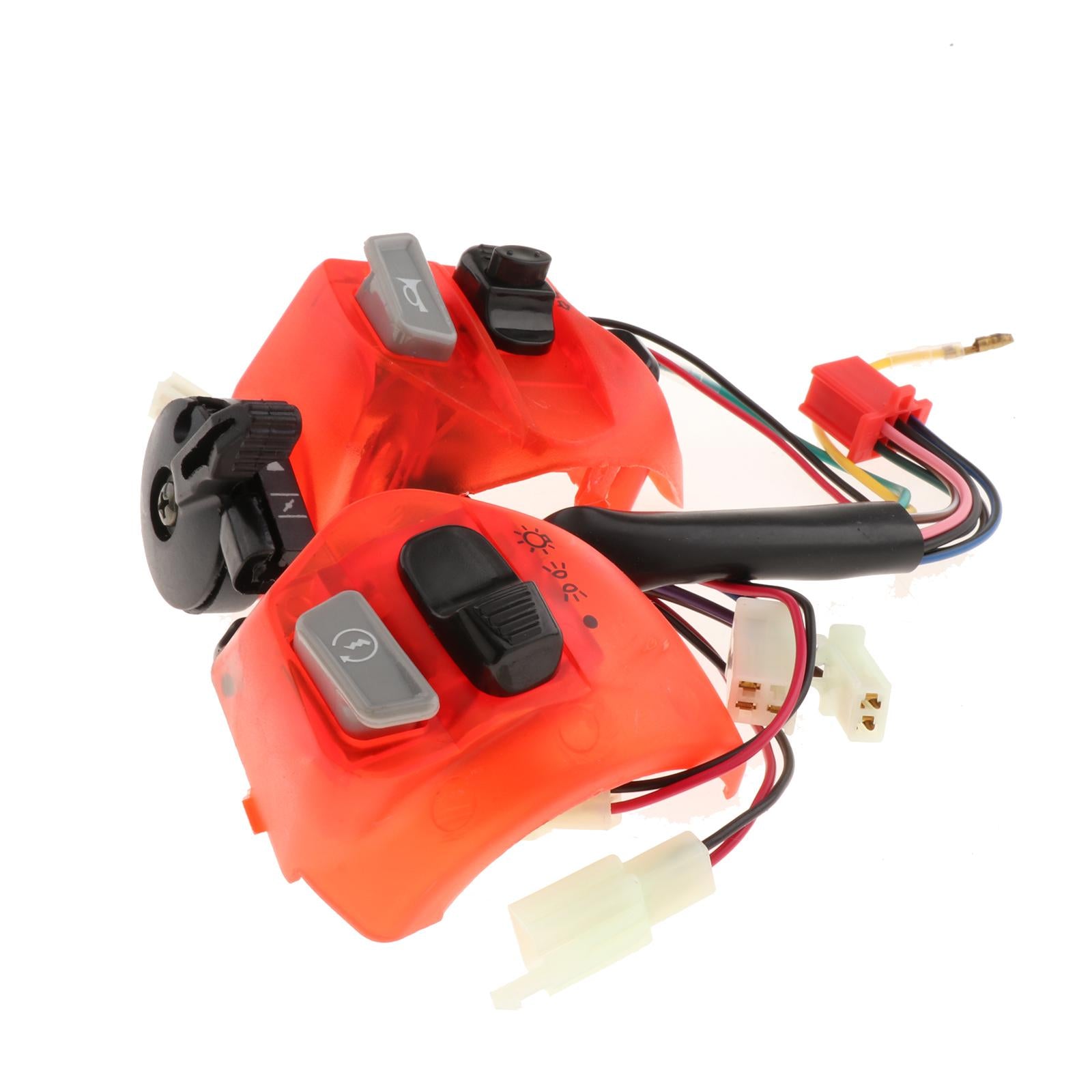 2Pcs 22mm Motorcycle Handlebar Switches Replaces 12V for LC135 Red 
