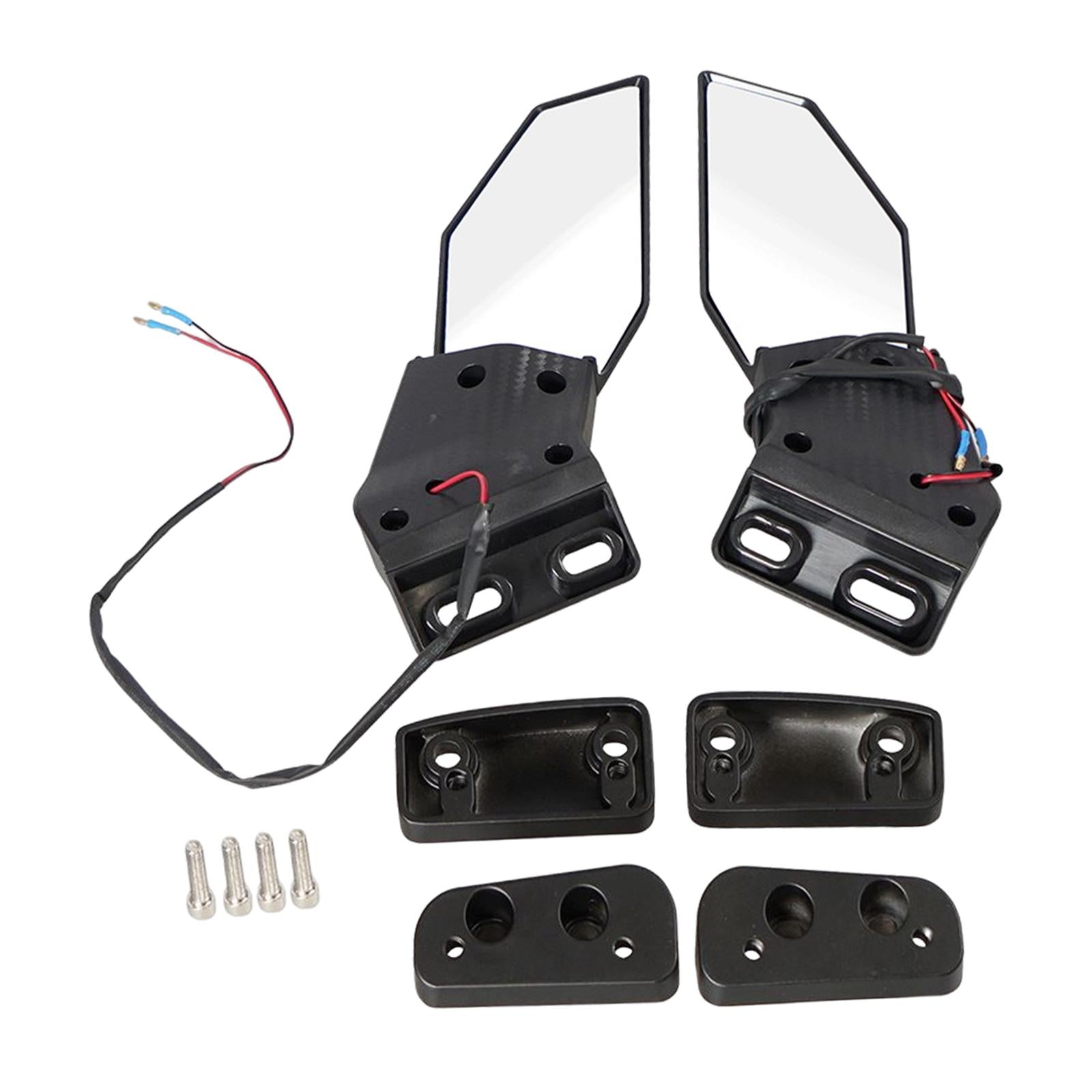 2Pcs Universal Motorcycle Mirrors Wing Accessory with Turn Light