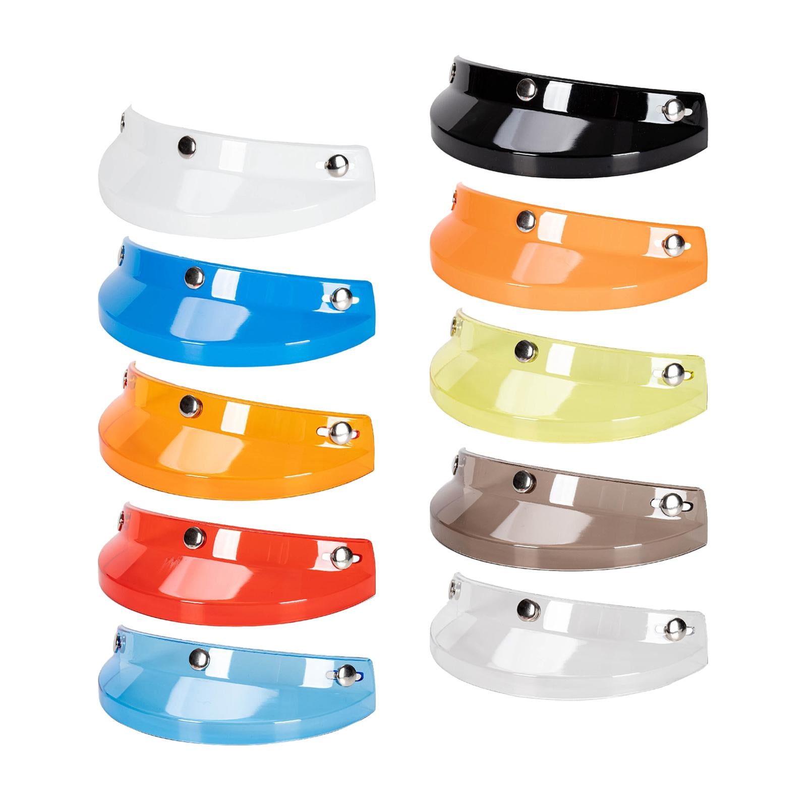 Helmet Visor 3 Snap for Helmets with 3 Buttons Half Helmets Parts White