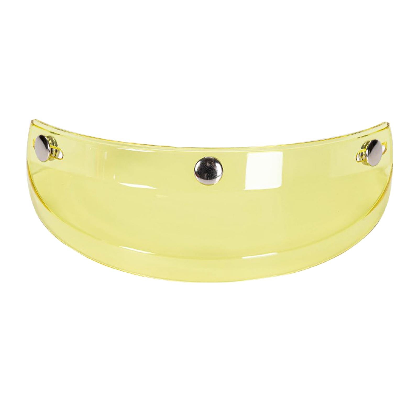 Helmet Visor 3 Snap for Helmets with 3 Buttons Half Helmets Parts Transparent Yellow
