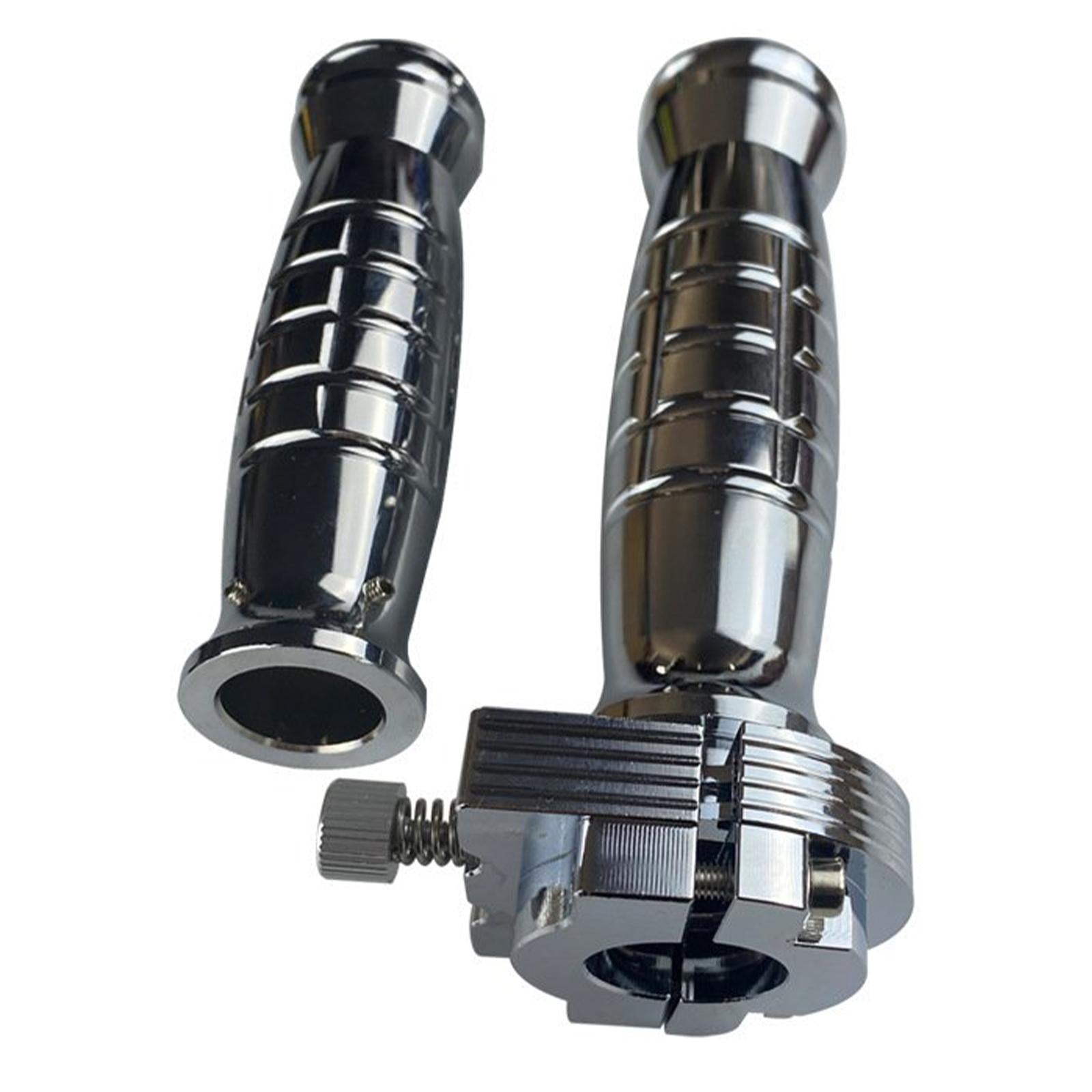 Motorcycle Handlebar Throttle Twist Grip Handle Bar Thruster Grip Nonslip Argent  