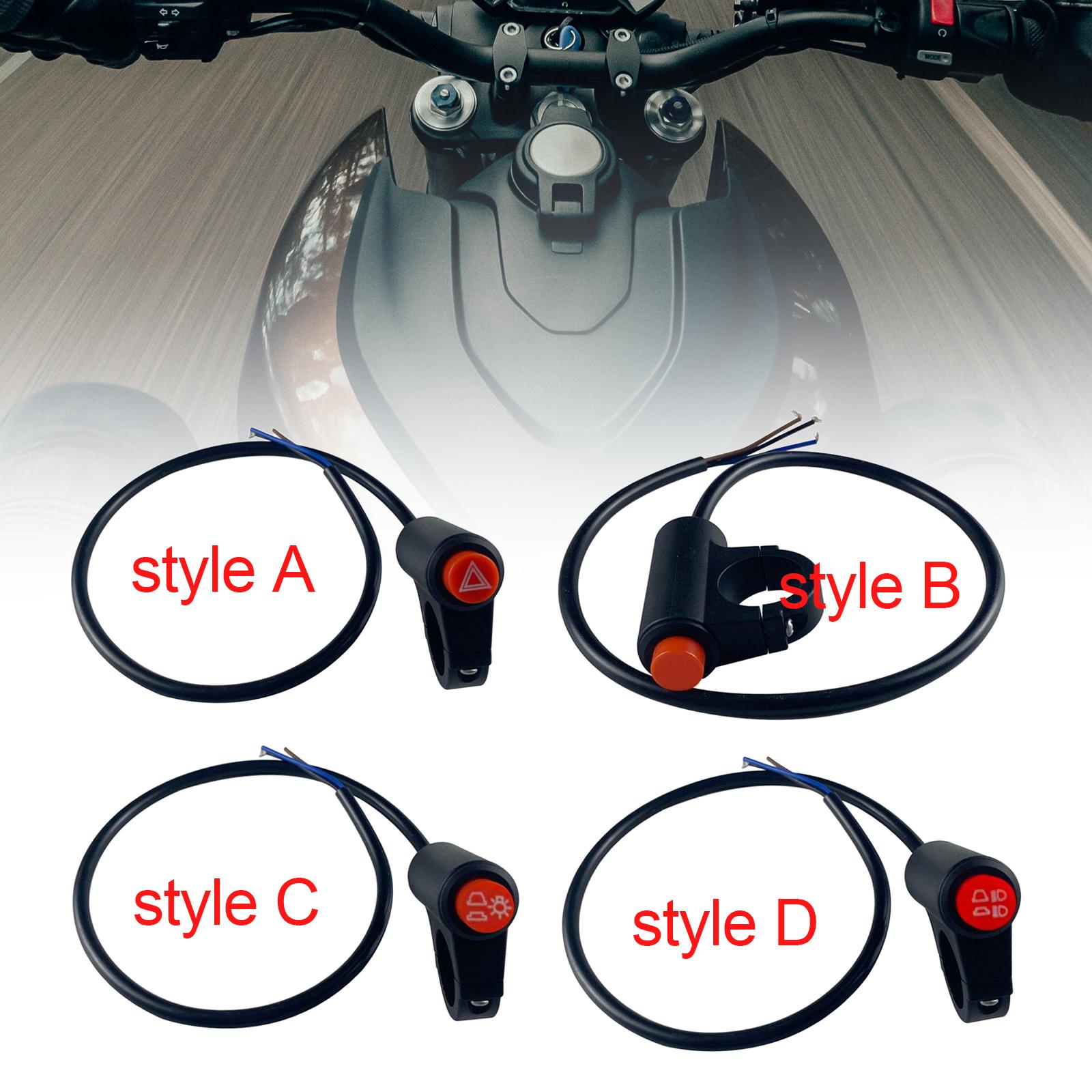3xMotorcycle Hazard Light Switch Button for Motorbike Modified Parts style A