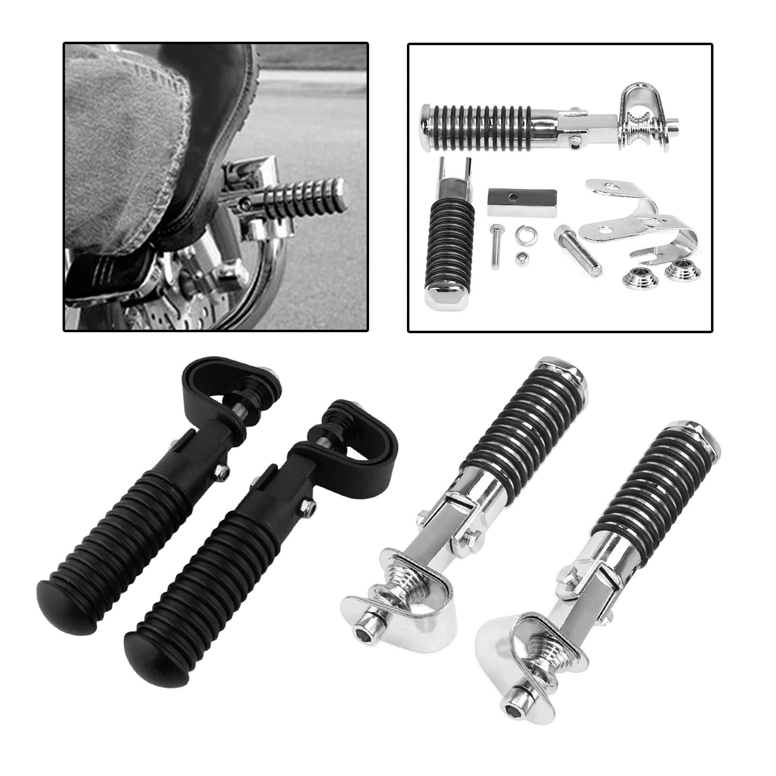 2x Motorcycle 7/8" Crash Bar Highway Footpegs Accessory Universal 22mm Black