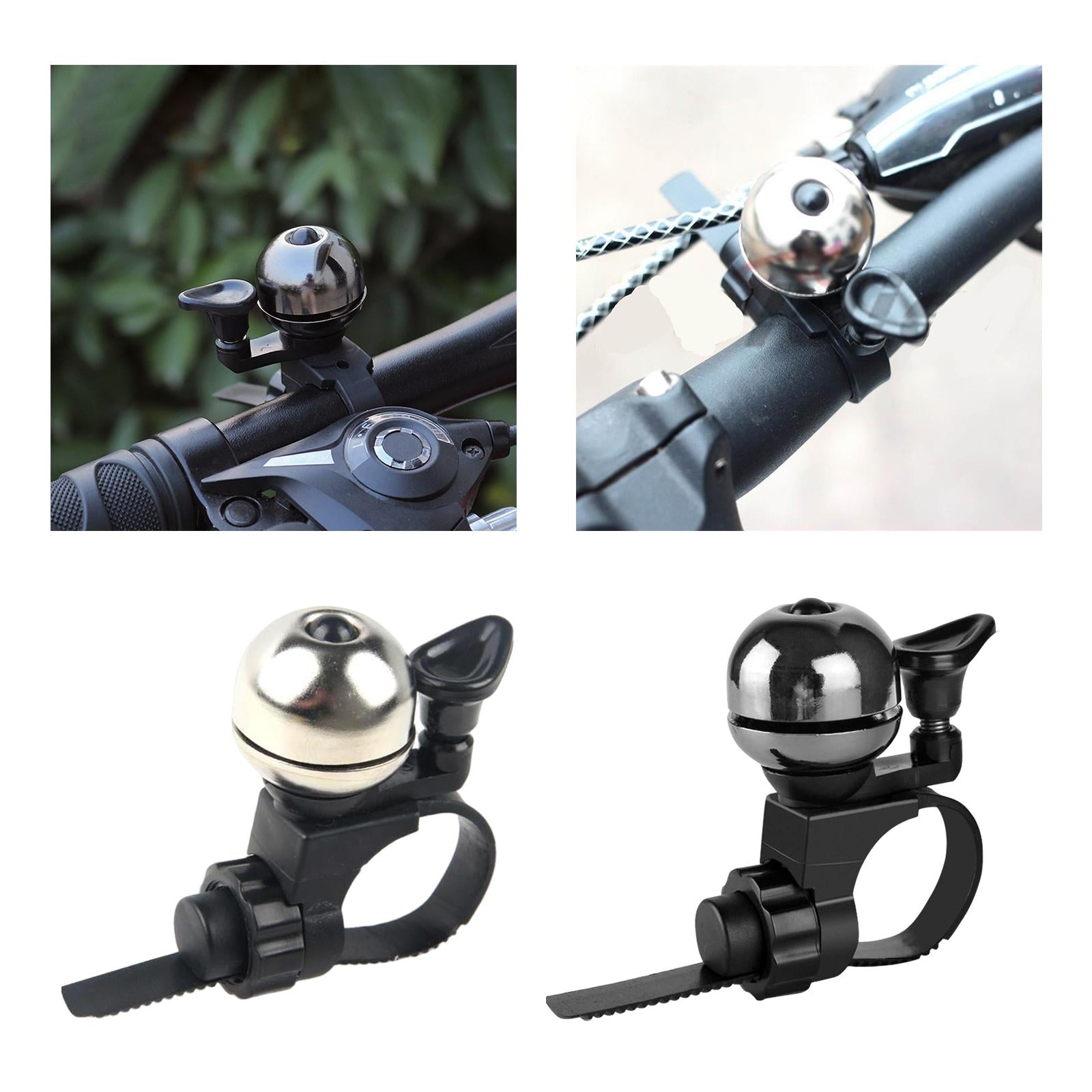4xBike Bell Loud Crisp Clear Sound Accessory 90dB Brass Bell for Kids White
