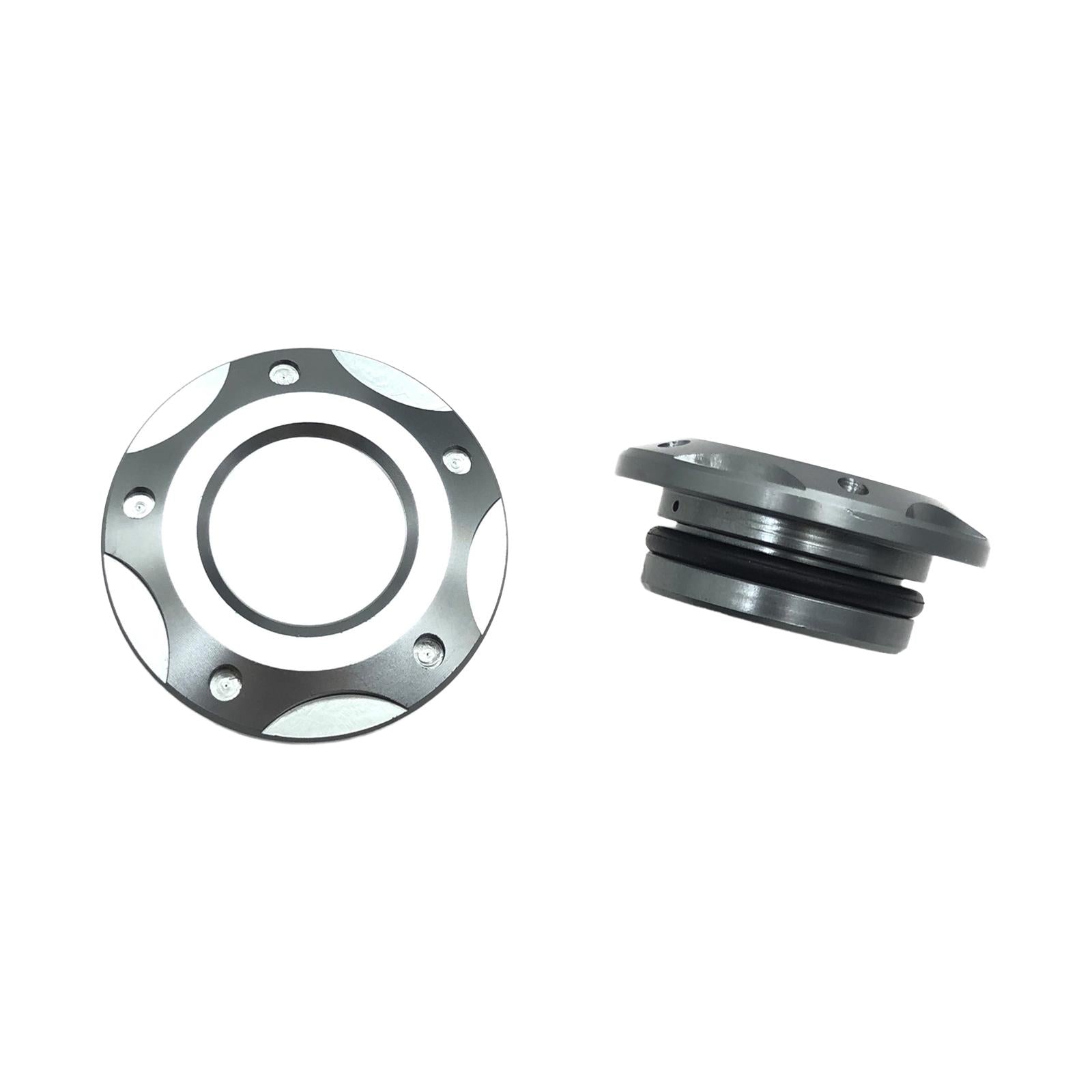 2x Engine Oil Filler Cap Transmission Tank Cover for Yamaha MT-03 MT-25 Grey