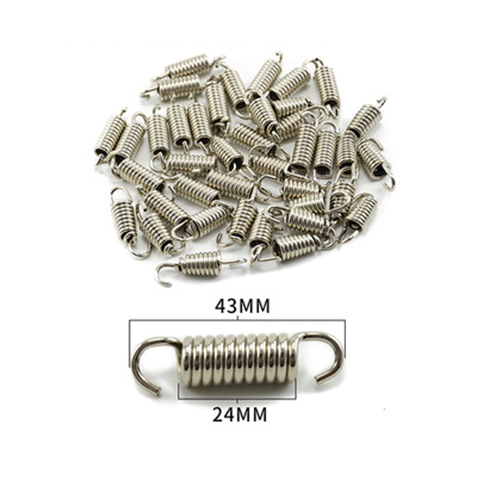 Motorcycle Exhaust Pipe Spring Accessory 304 Stainless Steel 43mm Argent Straight