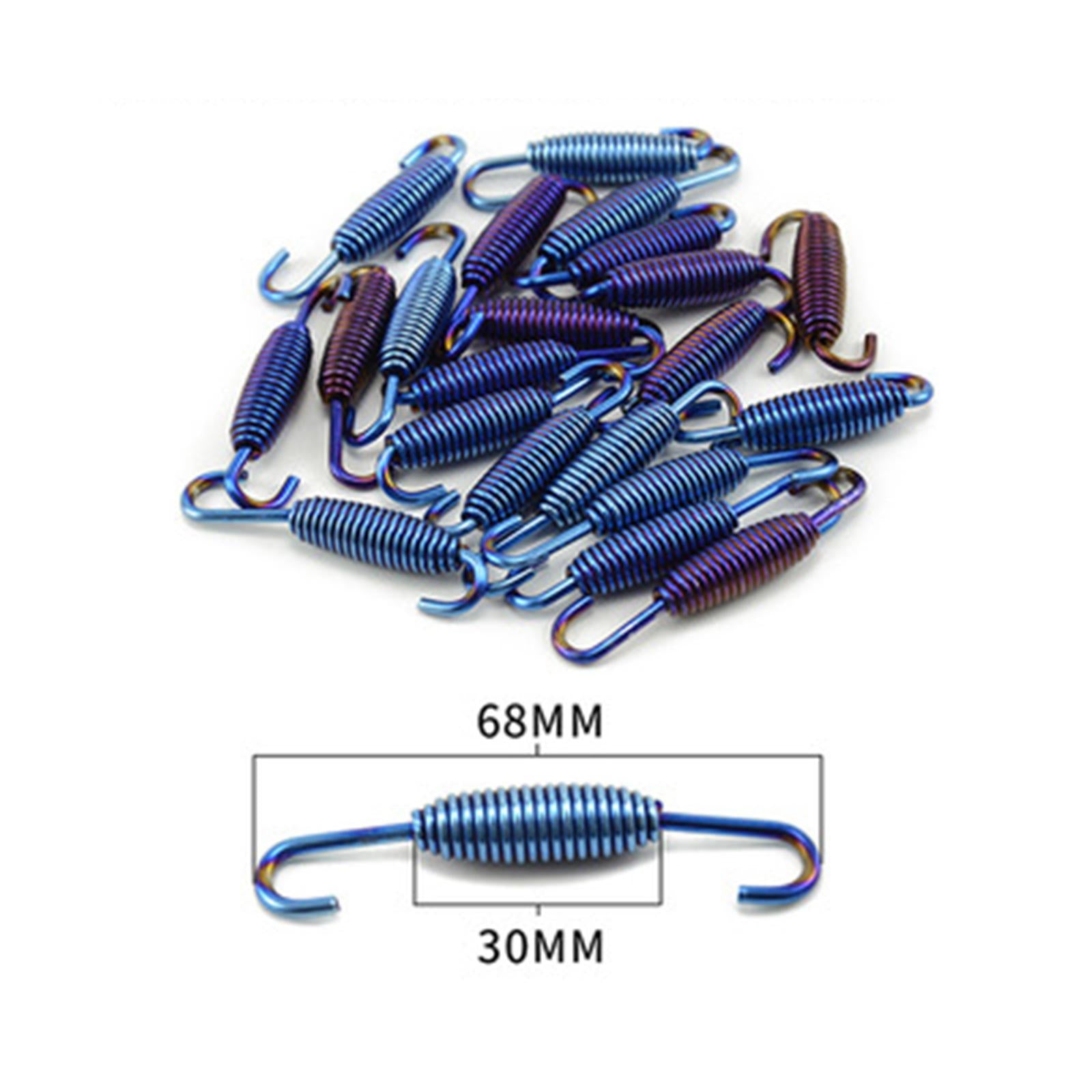 Motorcycle Exhaust Pipe Spring Accessory 304 Stainless Steel 68mm Blue