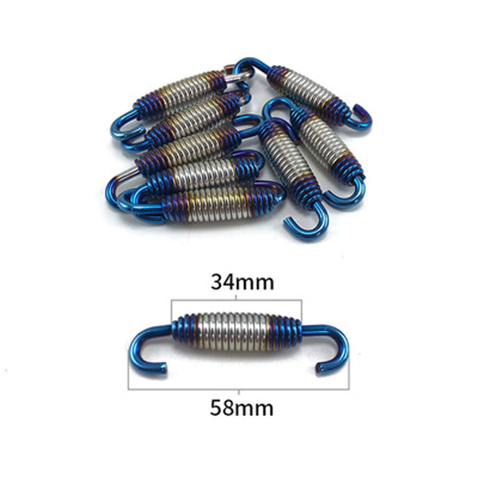 Motorcycle Exhaust Pipe Spring Accessory 304 Stainless Steel 58mm Blue Argent