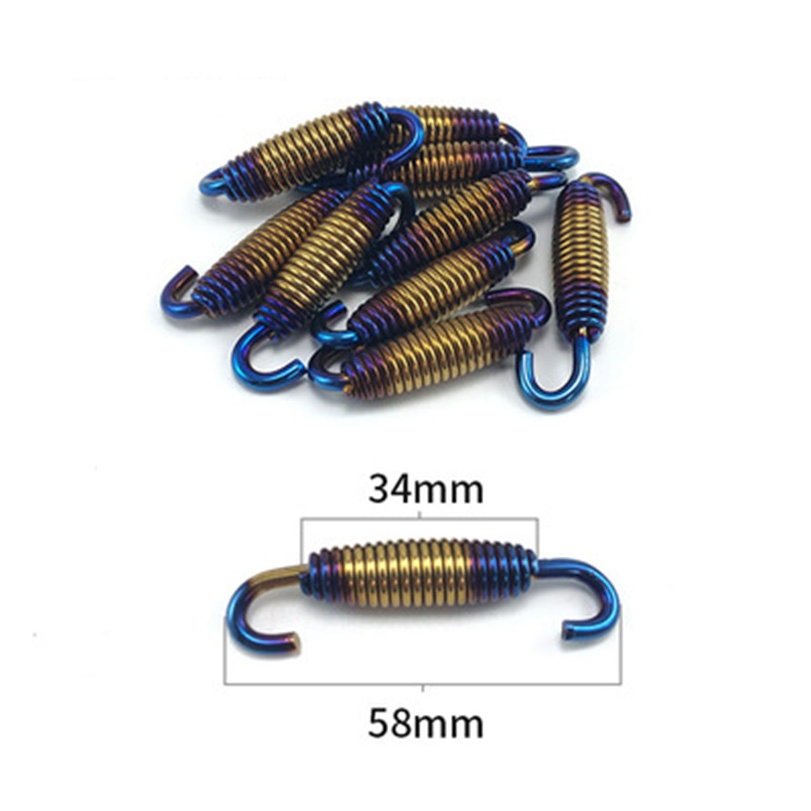 Motorcycle Exhaust Pipe Spring Accessory 304 Stainless Steel 58mm Blue Aureate