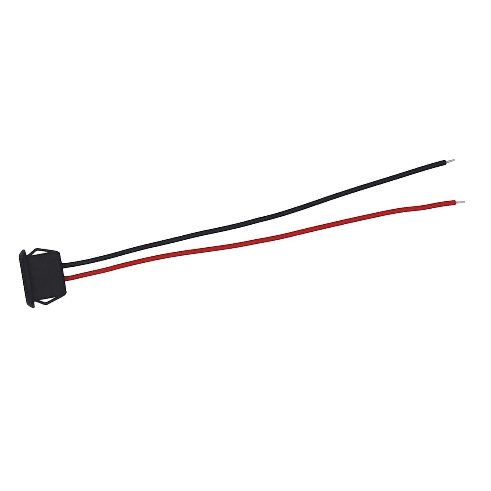 2xUSB C Connector Female Socket Power Cable to 2 Pin Wire Accessory 3A Current Black No Terminal 