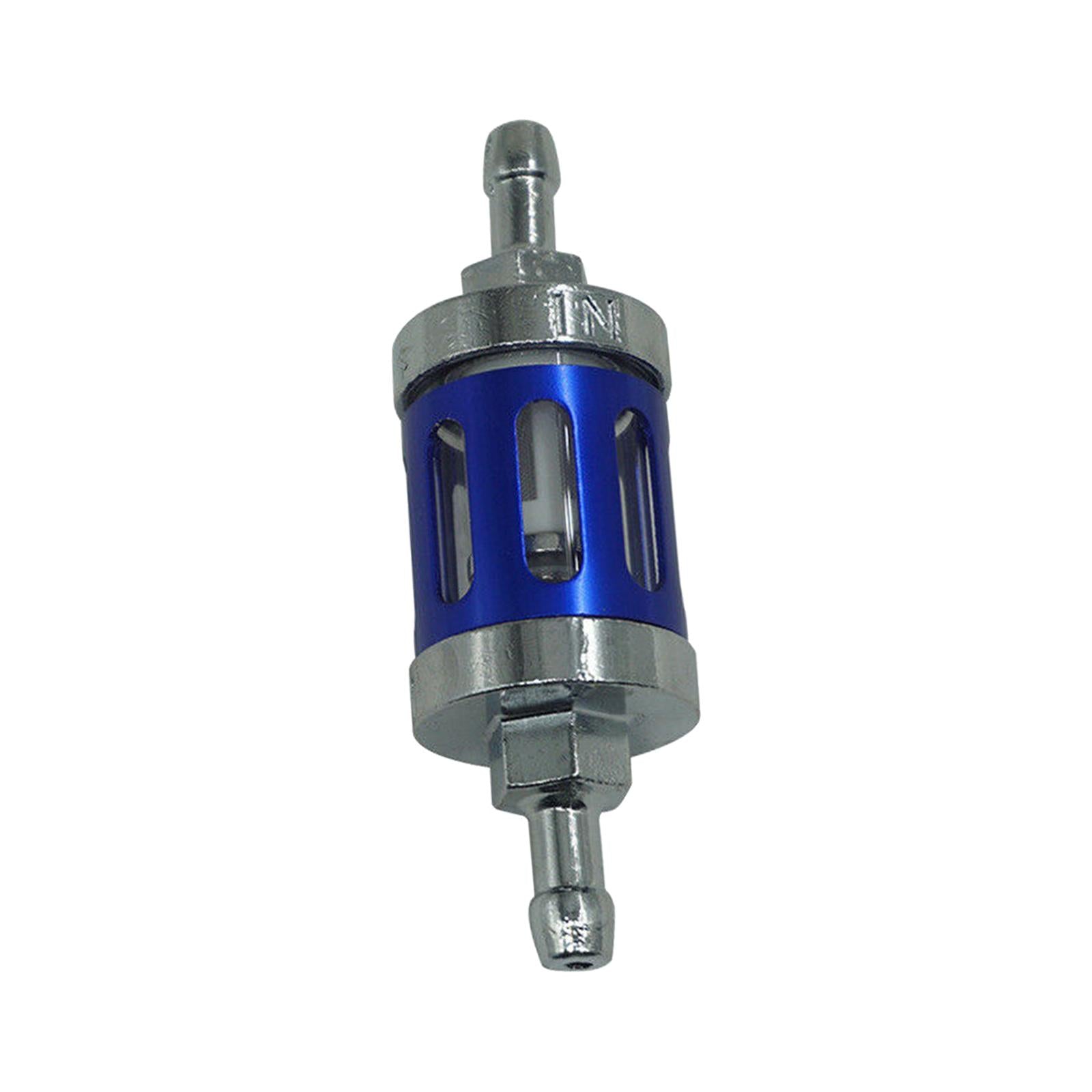 Motorcycle Fuel Filter Gasoline Oil Filter Universal Reusable Aluminum Alloy Blue