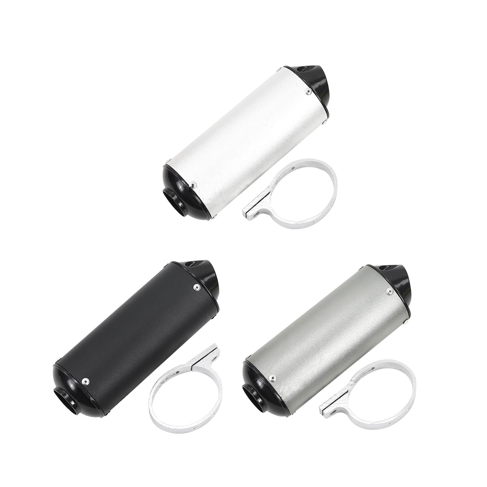 Universal Motorcycle Muffler Exhaust Repair Parts Silencer Pipe for ATV silver diameter 28mm