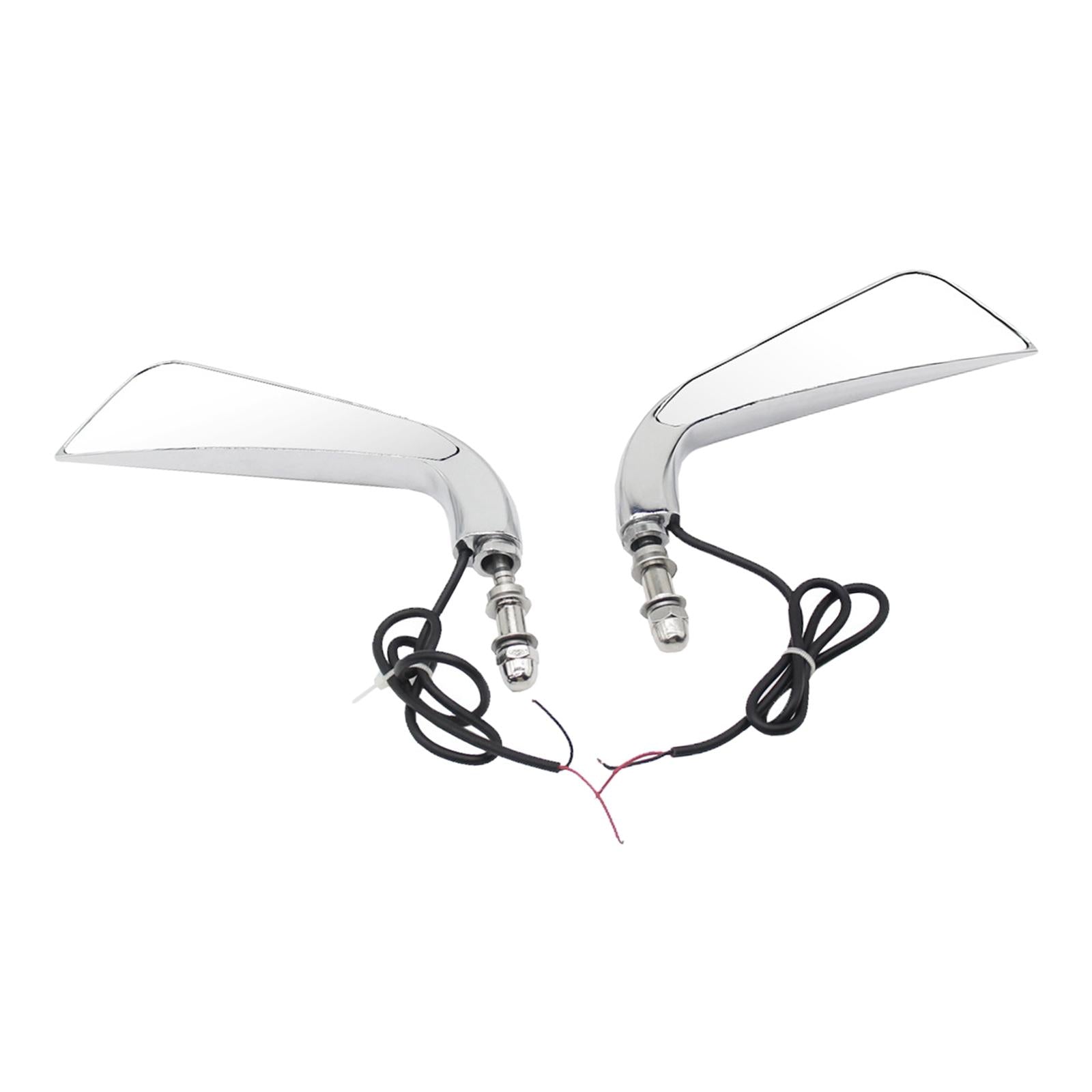 2x Motorcycle Rearview Mirrors with LED Turn Signal for Harley-davidson Plating