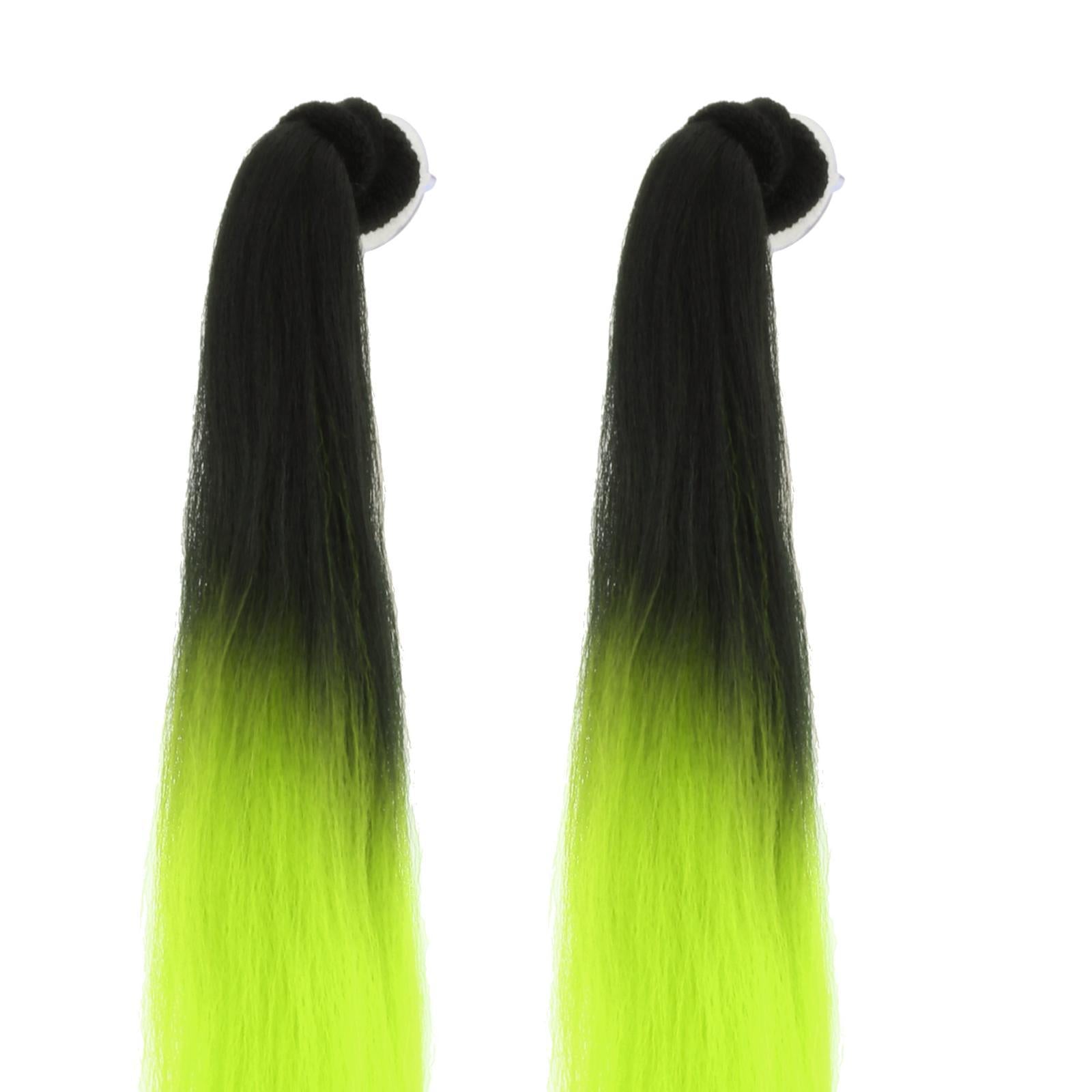 Motorcycle Helmet Pigtails Hair Tails Pony Tails for Motorcycle Bike Bicycle Fluorescent Yellow