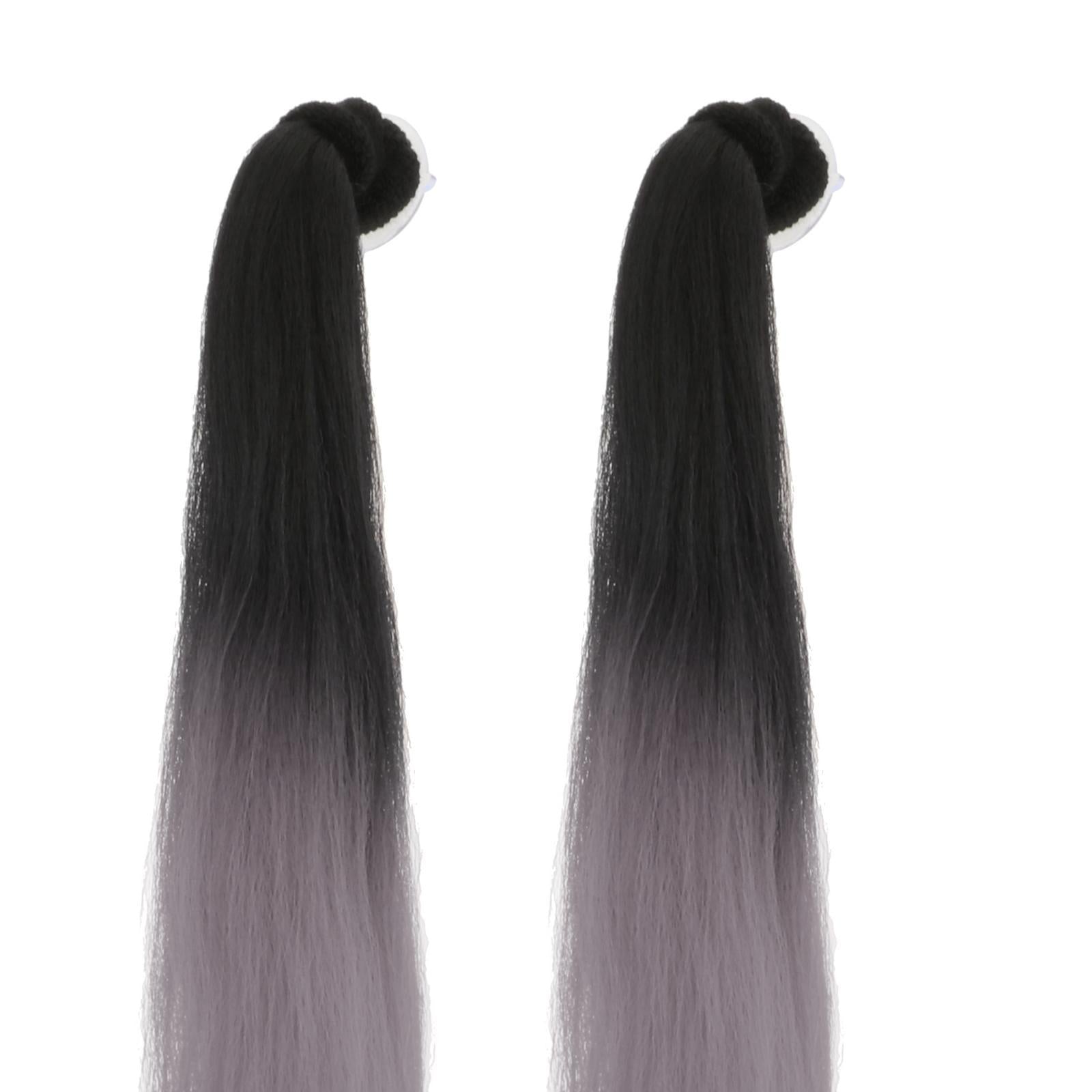 Motorcycle Helmet Pigtails Hair Tails Pony Tails for Motorcycle Bike Bicycle Gray