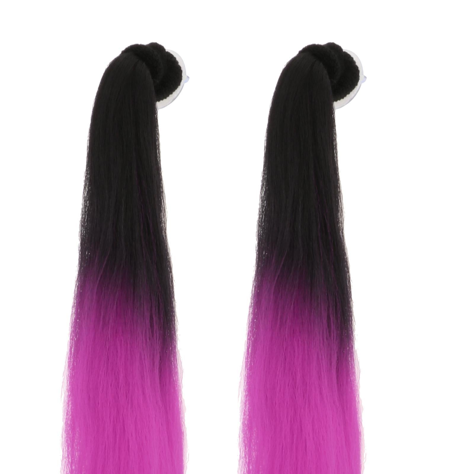 Motorcycle Helmet Pigtails Hair Tails Pony Tails for Motorcycle Bike Bicycle Purple