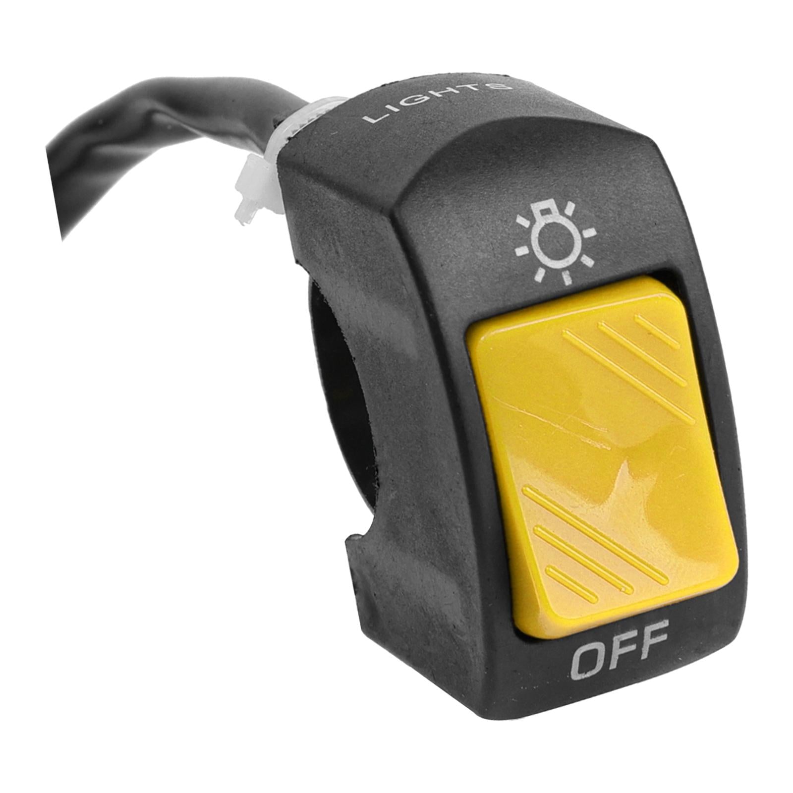 4xMotorcycle Headlight Control Switch Button Easy Installation Replaces on Off Switch Yellow