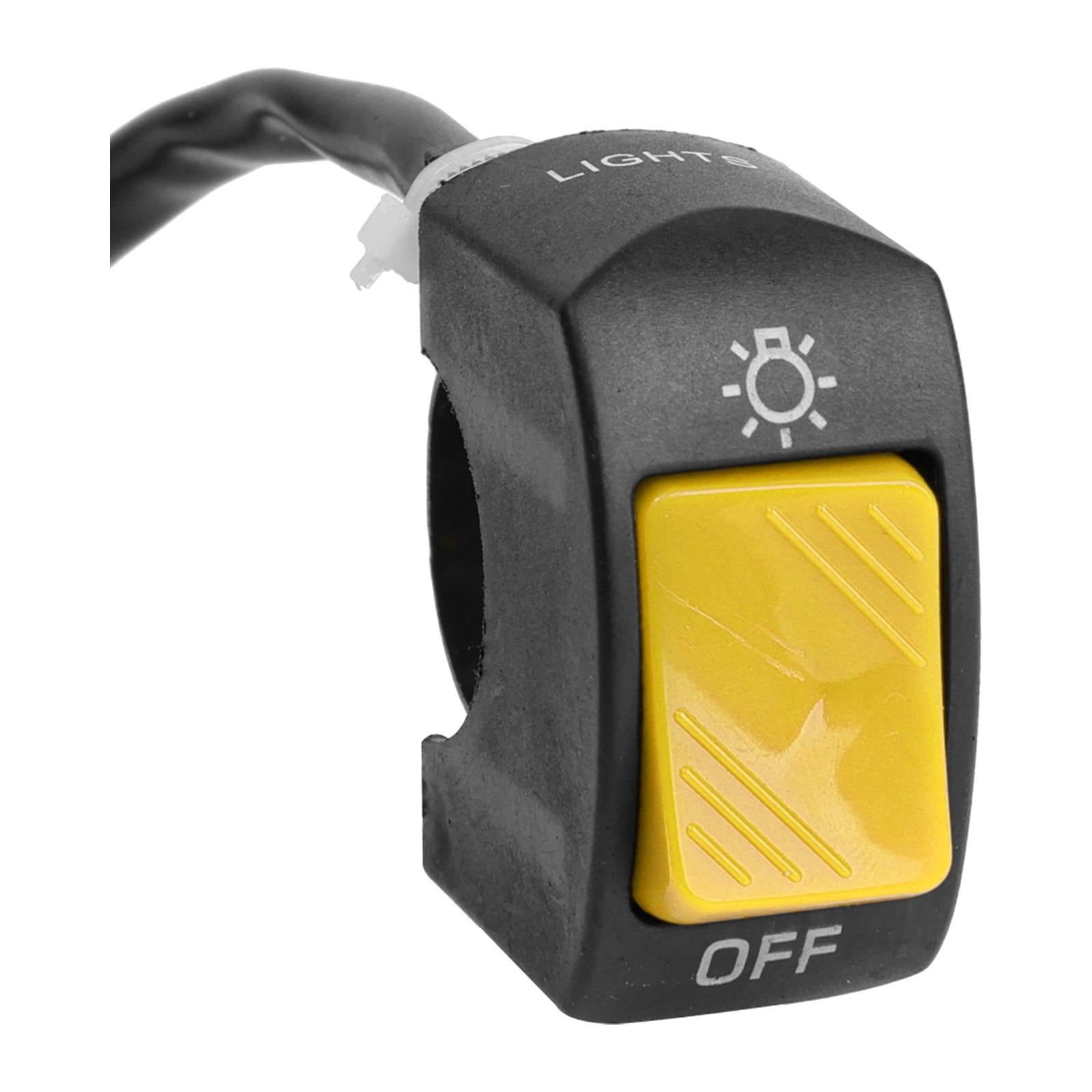 2xMotorcycle Headlight Control Switch Button Easy Installation Replaces on Off Switch Yellow